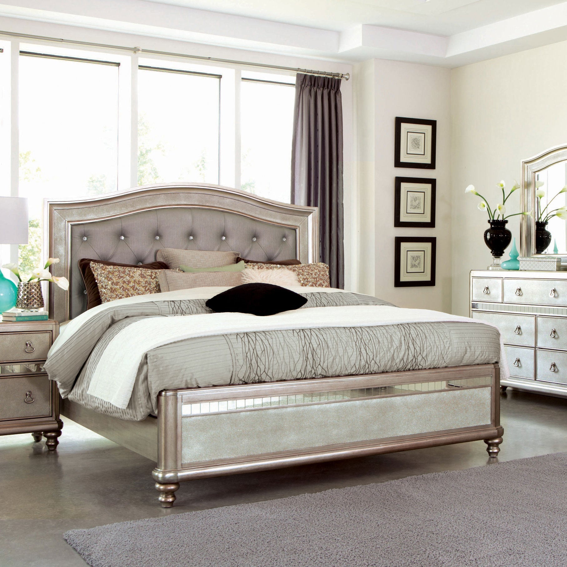 Bling Game Storage Bed Metallic Platinum