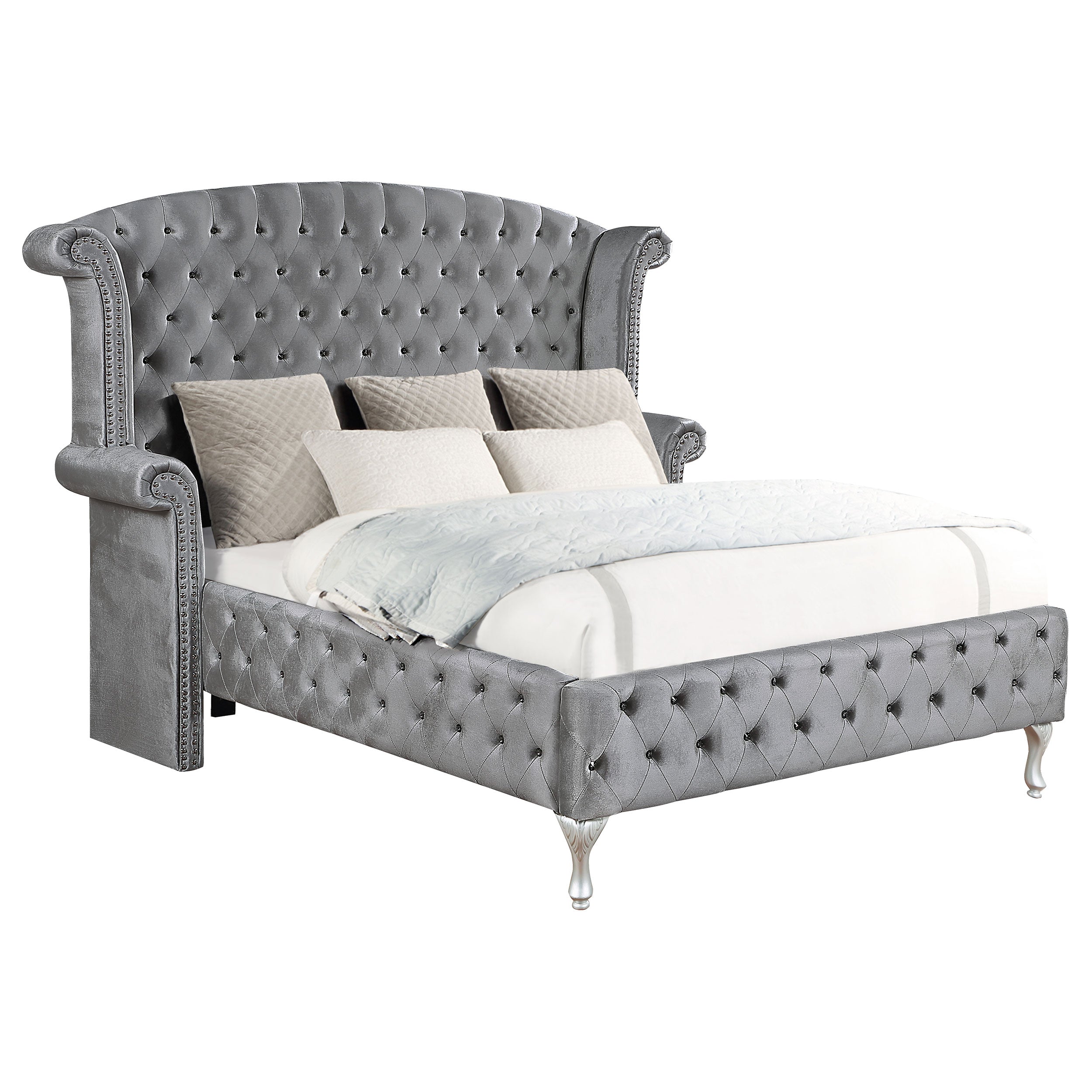 Deanna Wingback Style Tufted Upholstered Bed