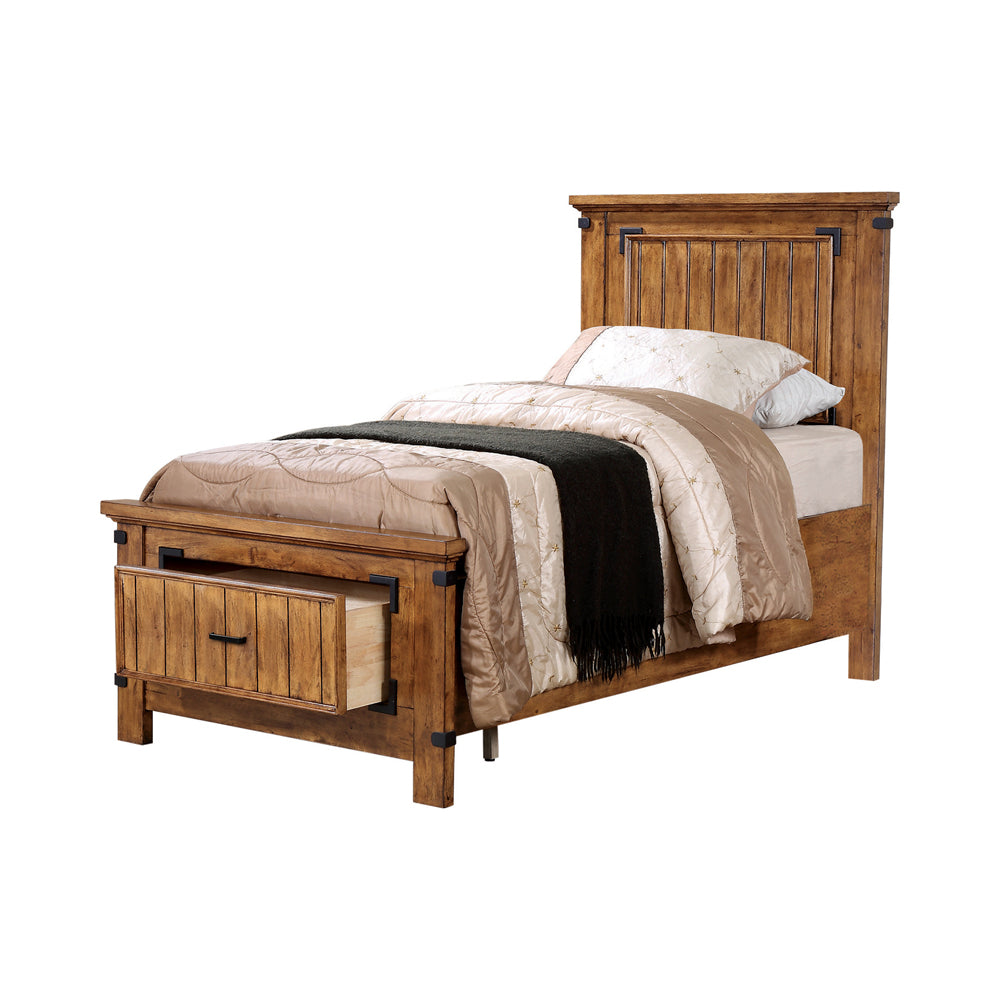 Brenner Collection Countryside Bed Rustic Honey Twin Storage