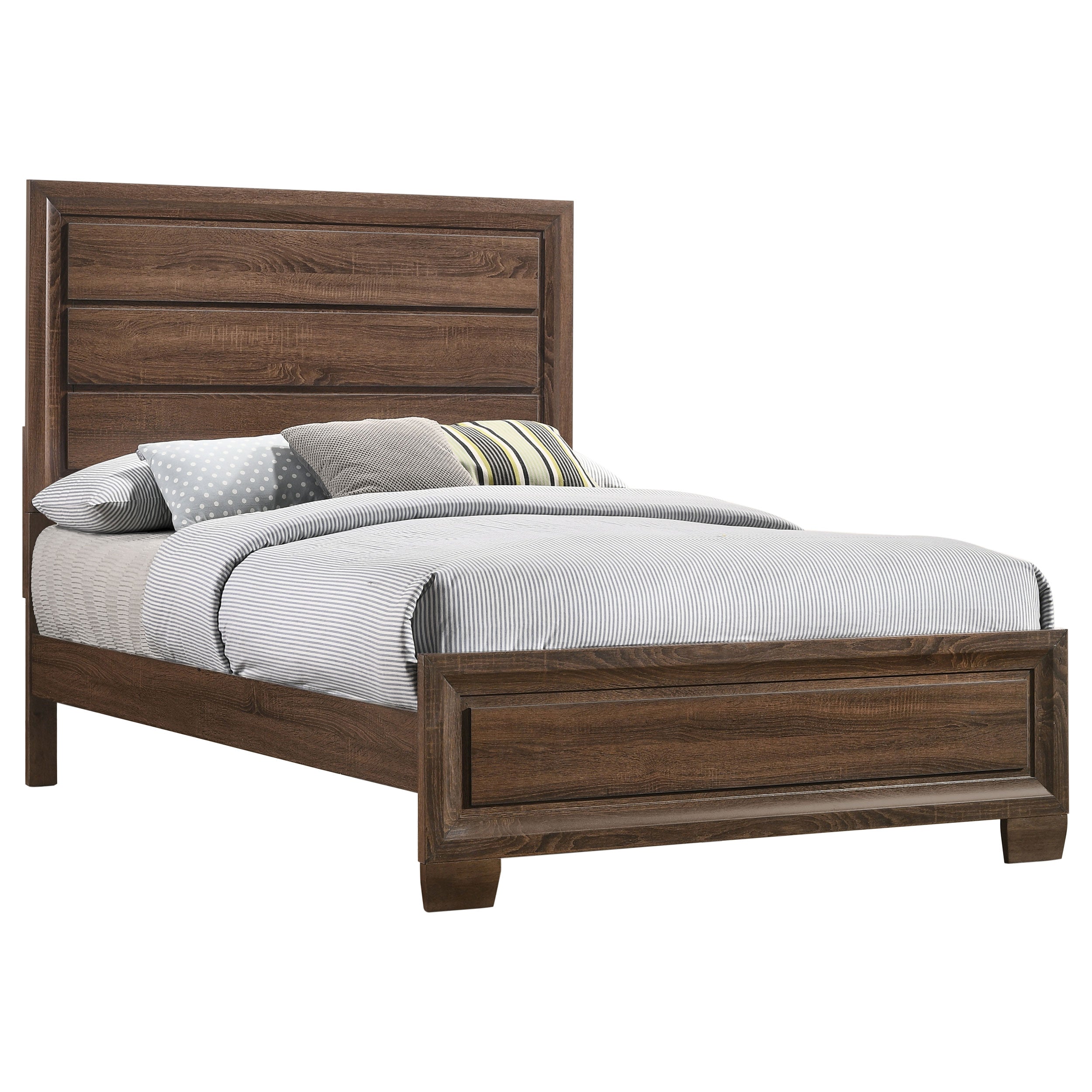 Brandon Transitional Style Panel Bed Medium Warm Brown