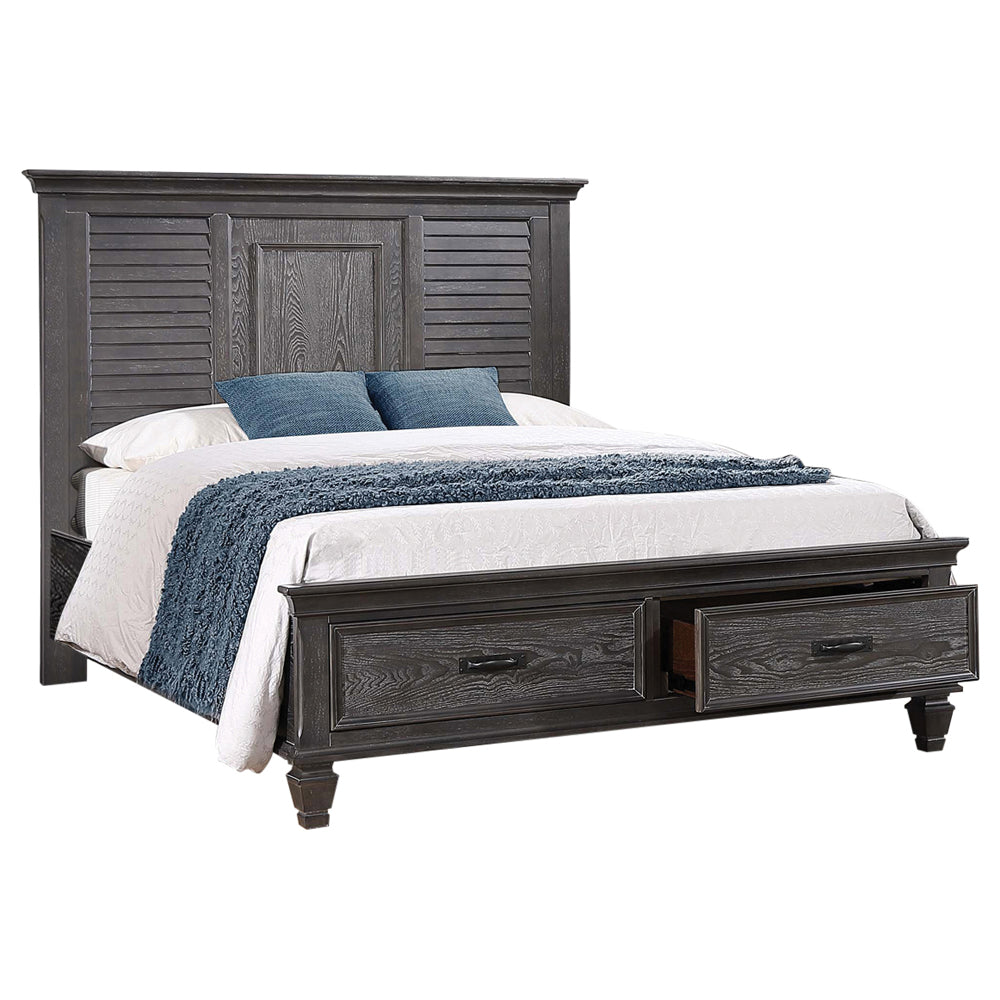 Franco Rustic Vibe & Tropical Design Bed Eastern King Weathered Sage Platform Storage