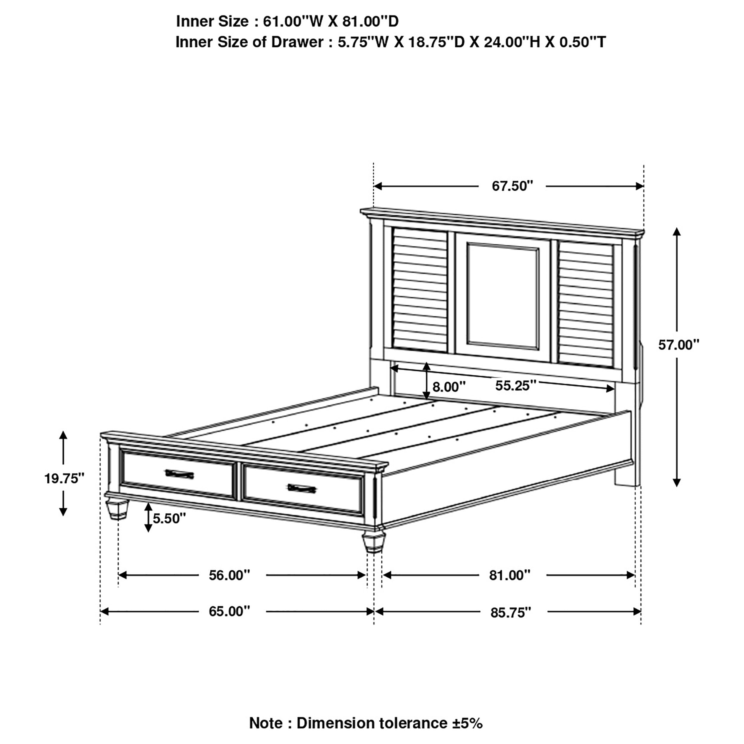 Franco Rustic Vibe & Tropical Design Bed