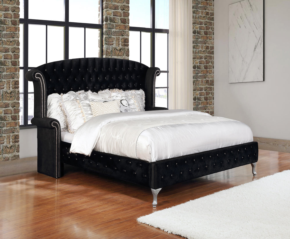 Deanna Wingback Style Tufted Upholstered Bed