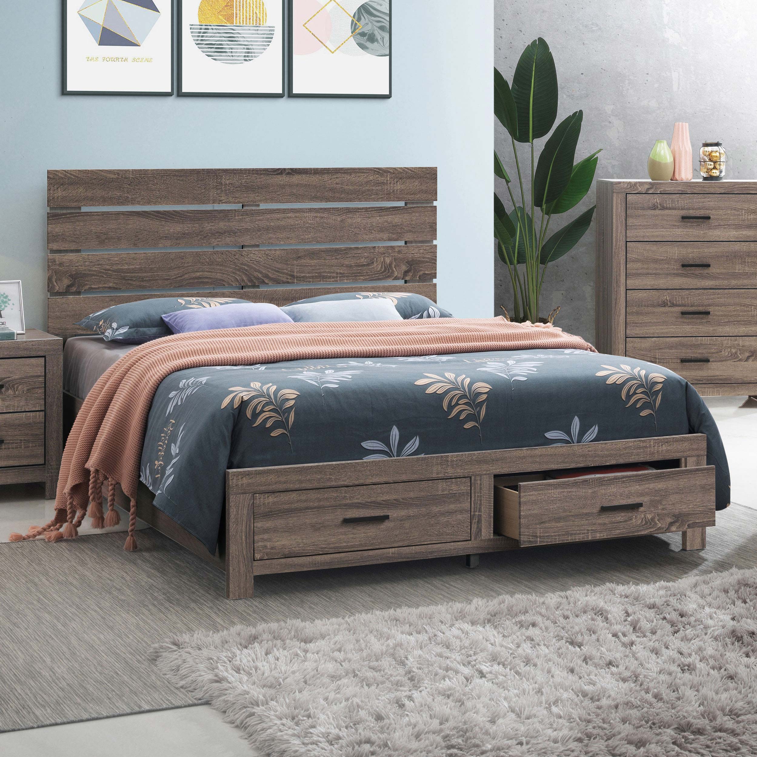 Brantford Plank-Style Headboard Bed