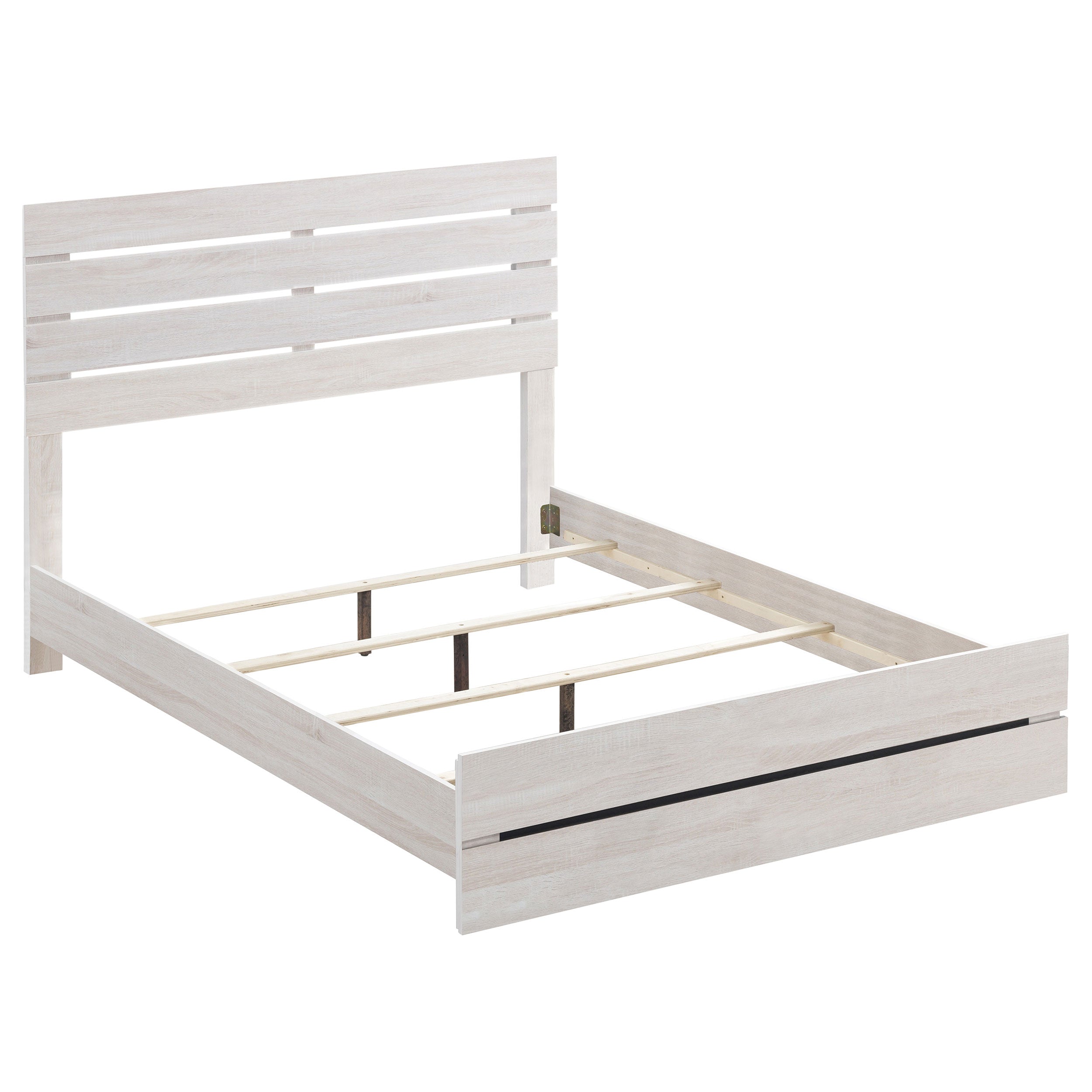 Brantford Plank-Style Headboard Bed Eastern King Coastal White Panel