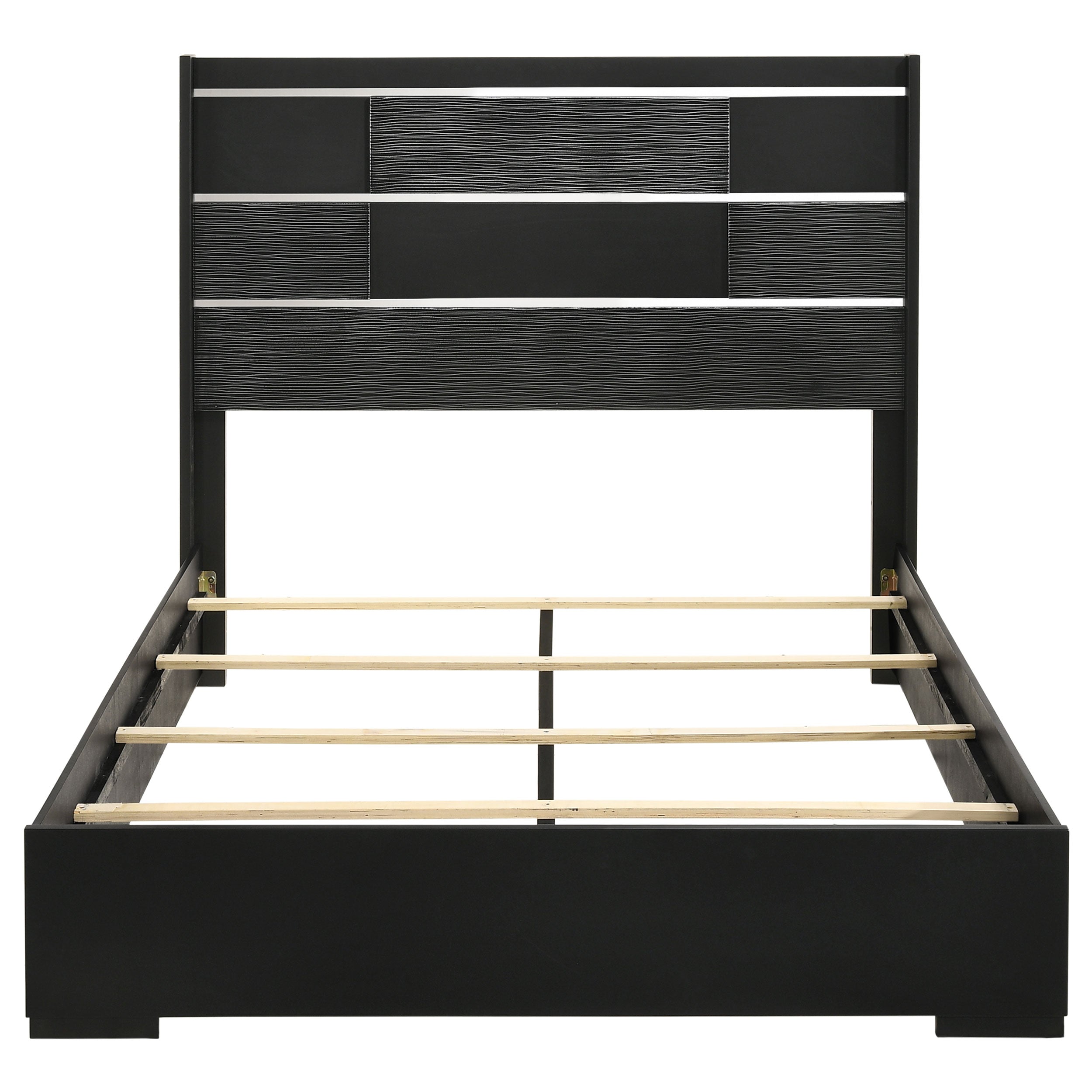 Blacktoft Gleaming Chrome Panel Bed Black