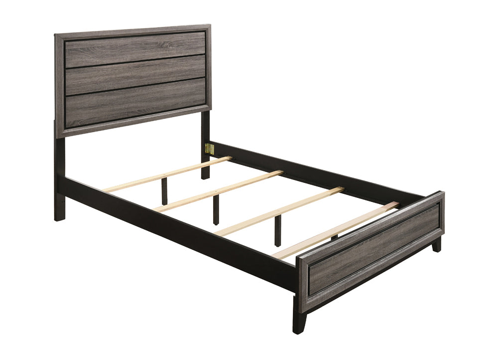 Watson Tasteful Style Panel Bed Grey Oak Full