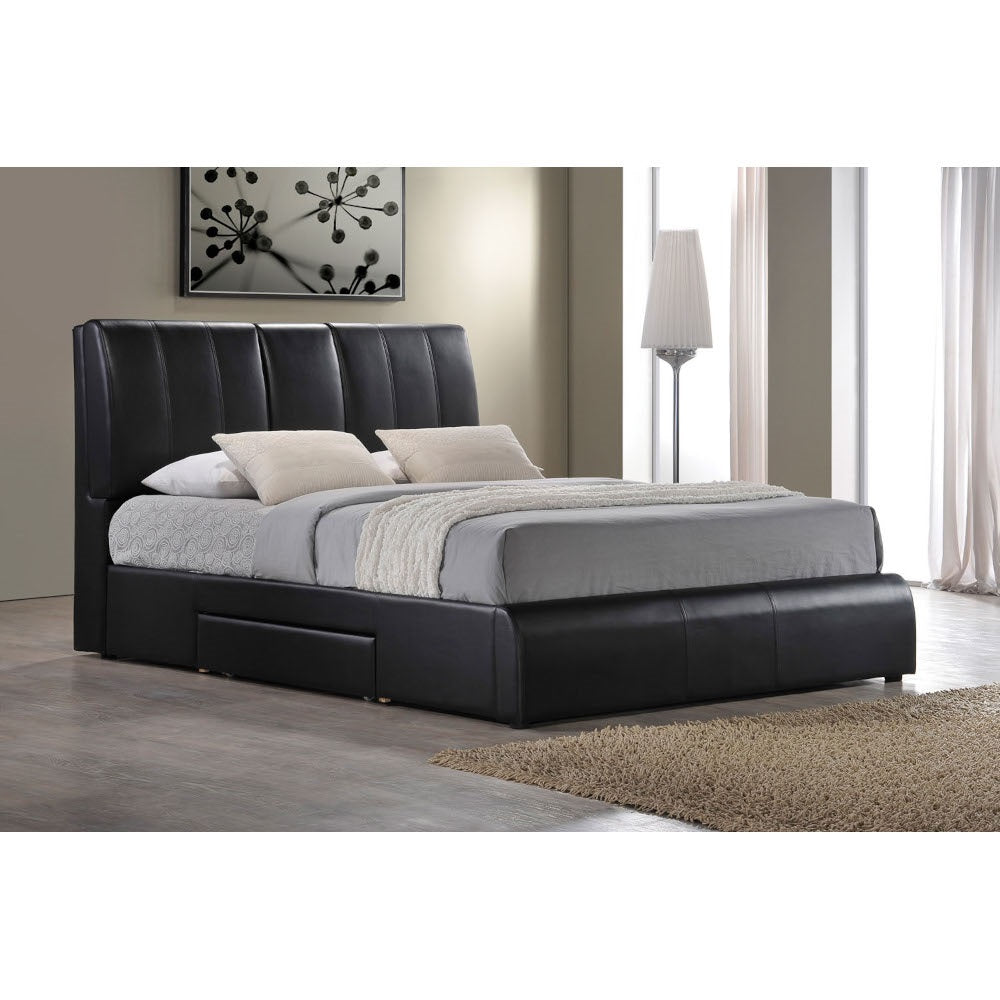 Caleya Sleek Covered Sophisticated Bed Queen Storage