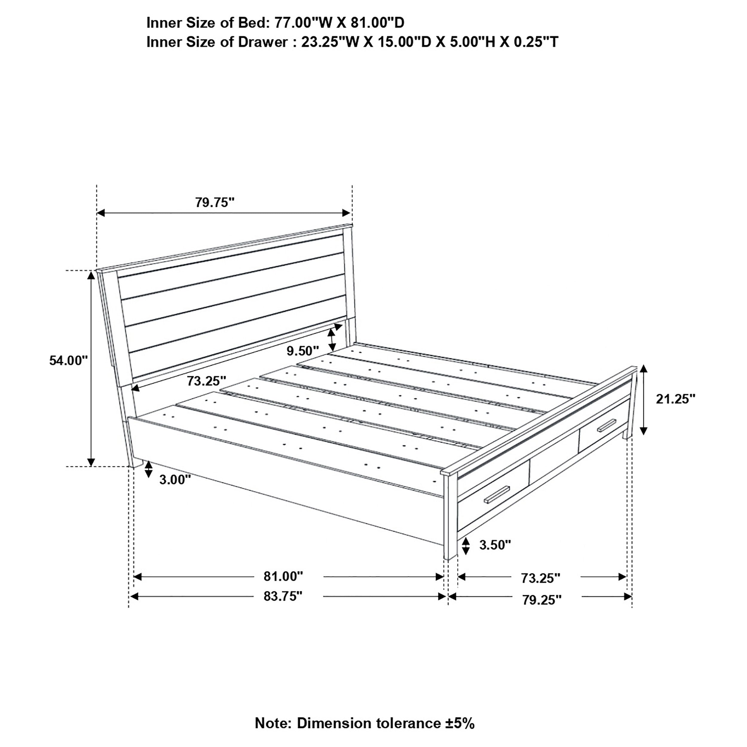 Woodmont Storage Bed Rustic Golden Brown