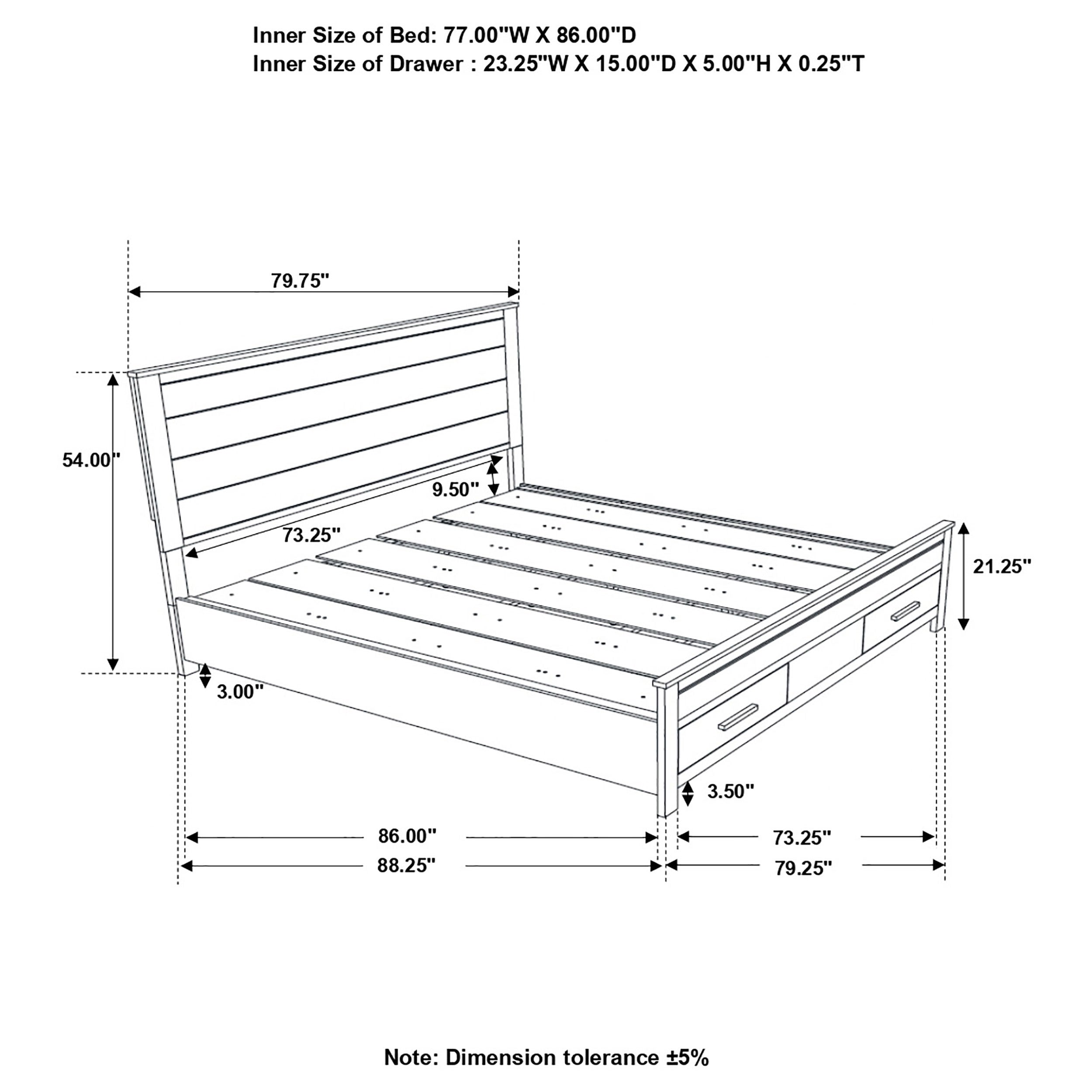 Woodmont Storage Bed Rustic Golden Brown