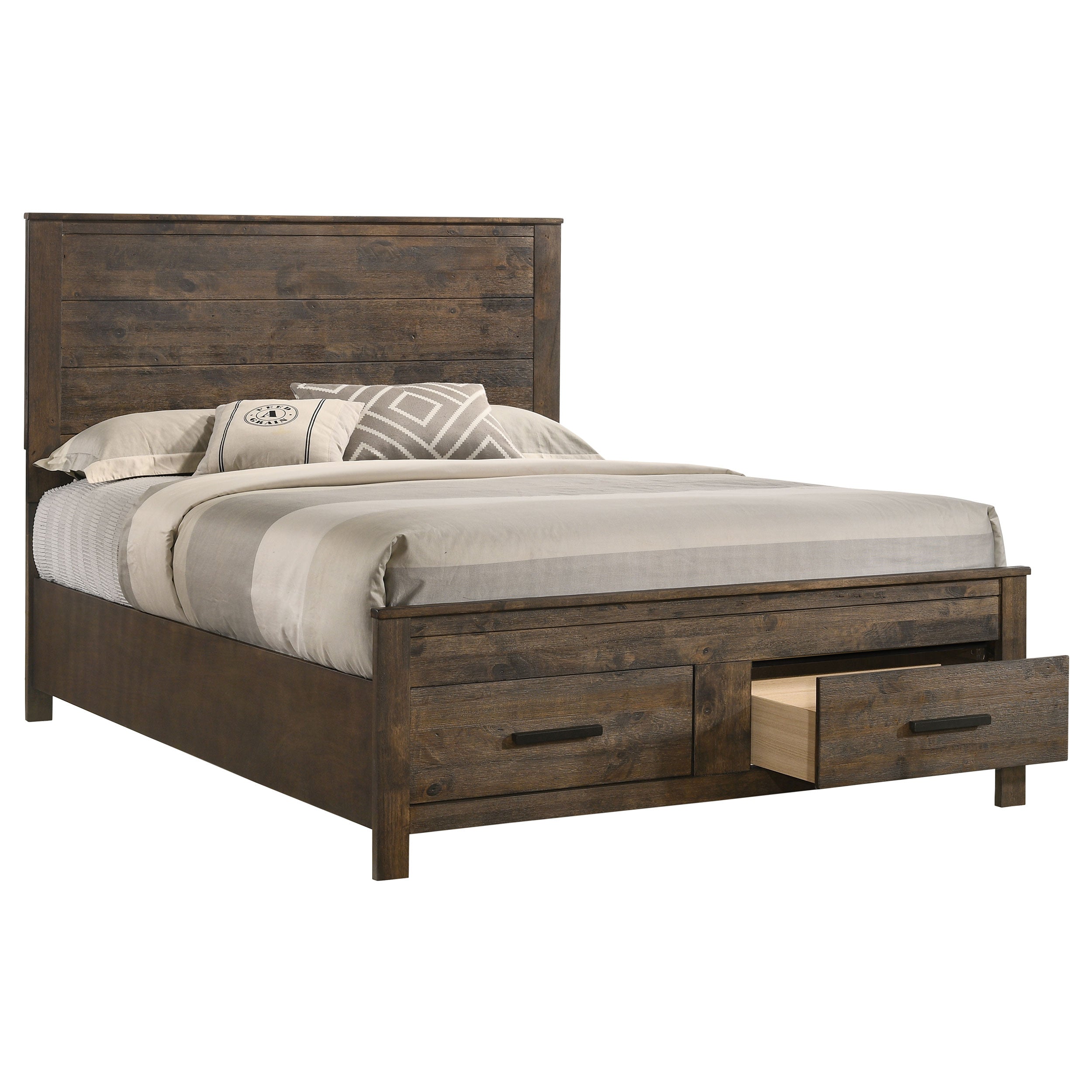 Woodmont Storage Bed Rustic Golden Brown