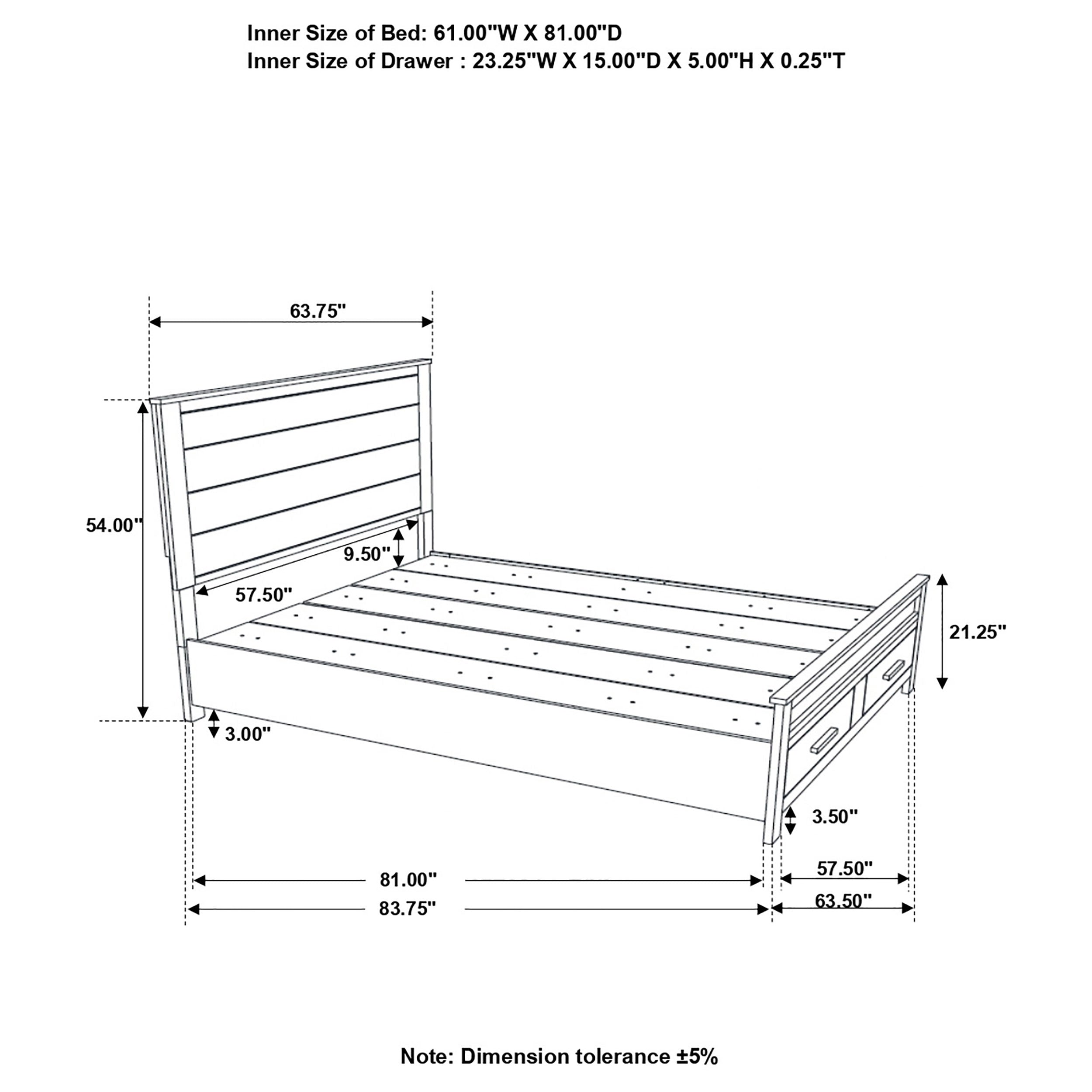 Woodmont Storage Bed Rustic Golden Brown