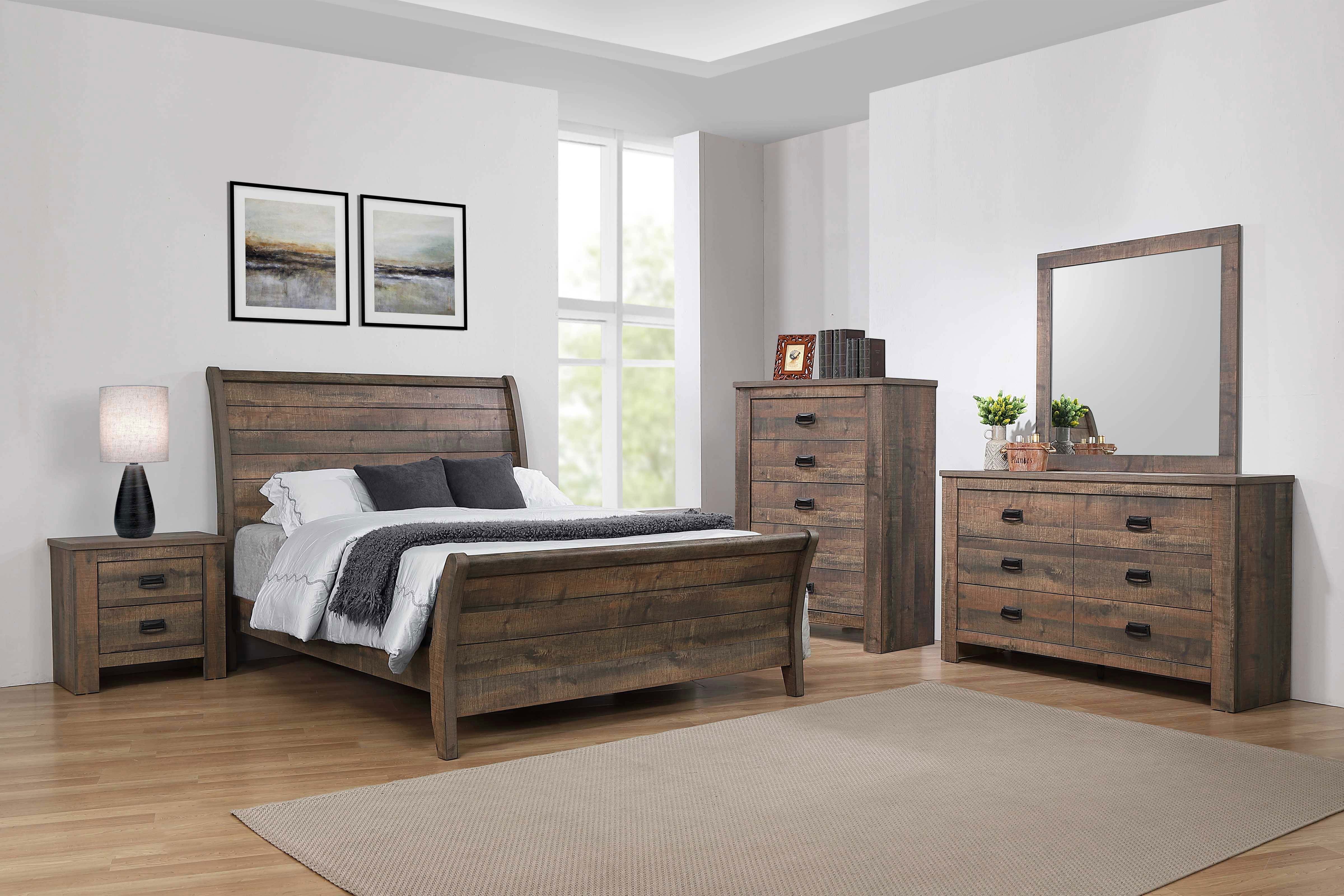 Frederick Stylish Bed Weathered Oak