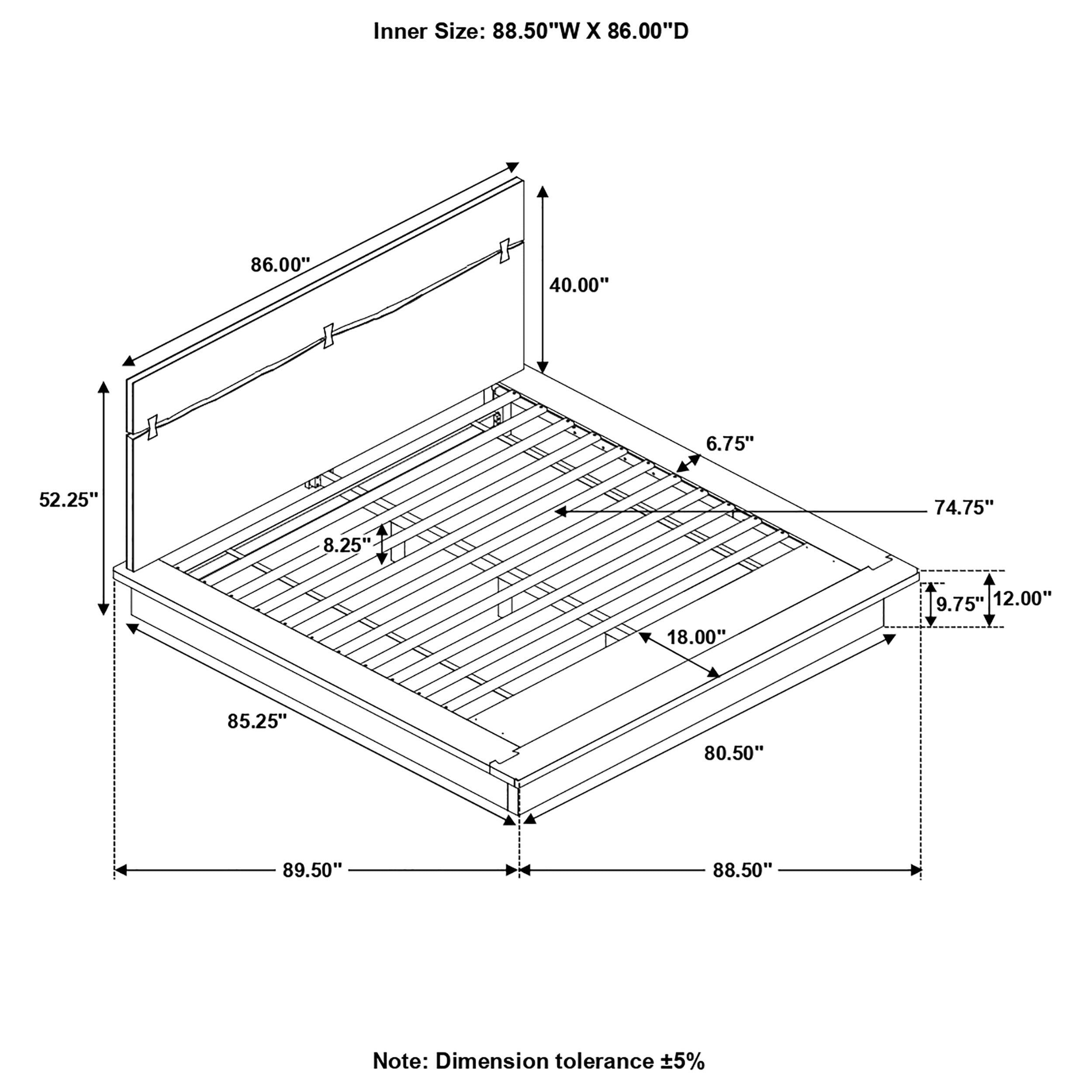 Winslow Aesthetics Bed Smokey Walnut and Coffee Bean