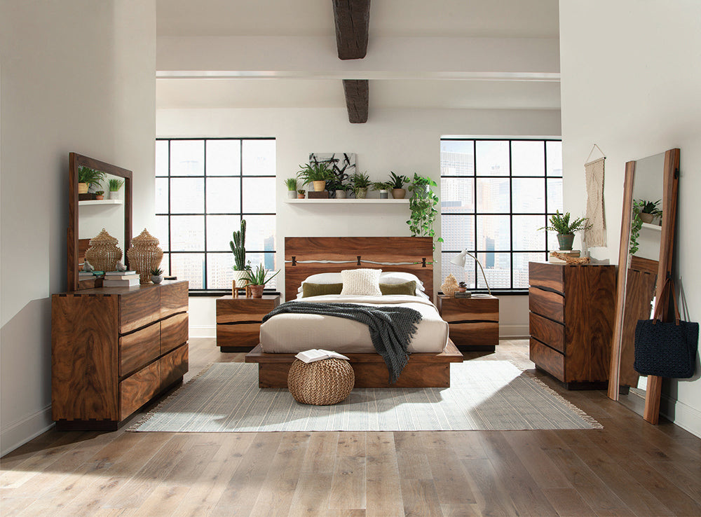 Winslow Aesthetics Bed Smokey Walnut and Coffee Bean