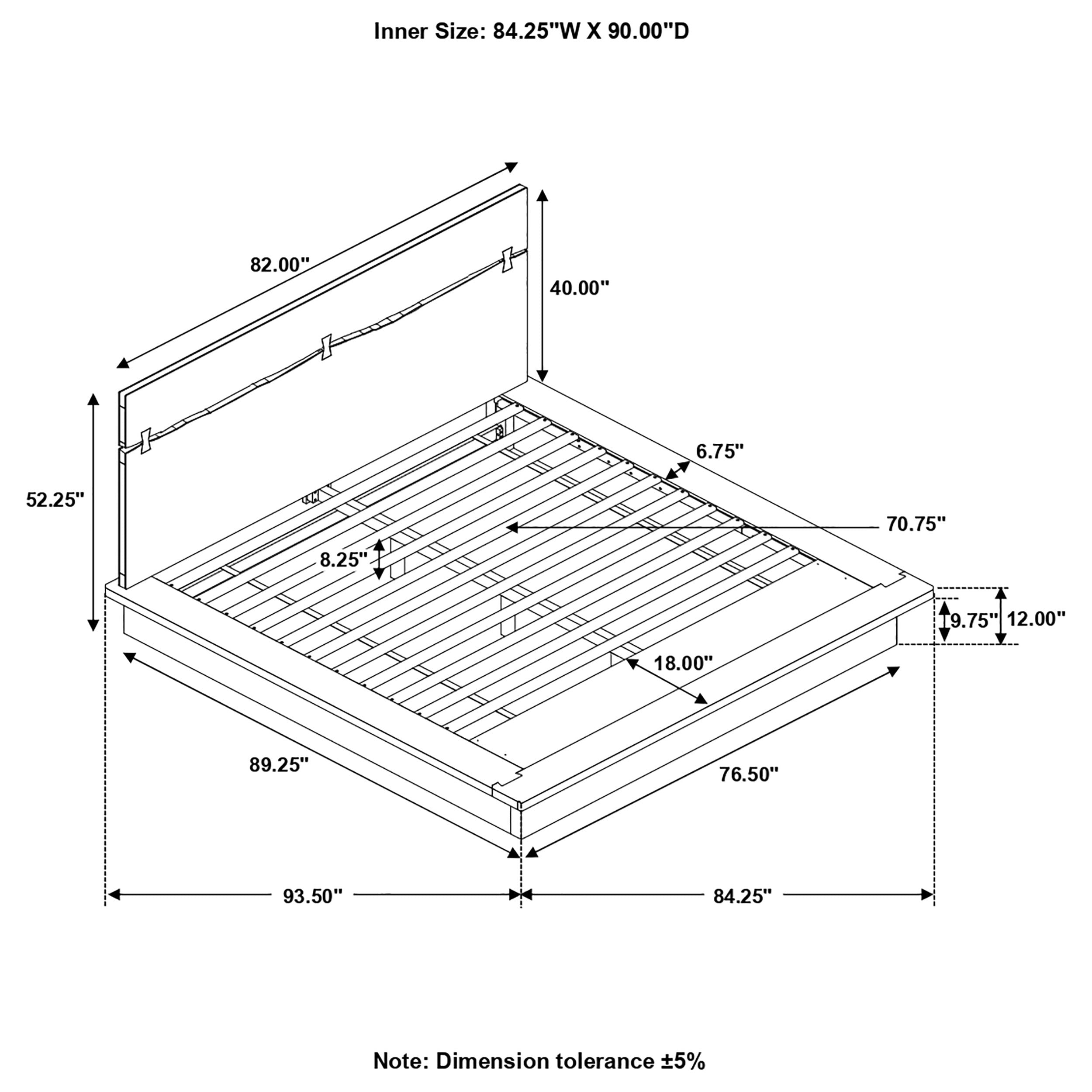 Winslow Aesthetics Bed Smokey Walnut and Coffee Bean