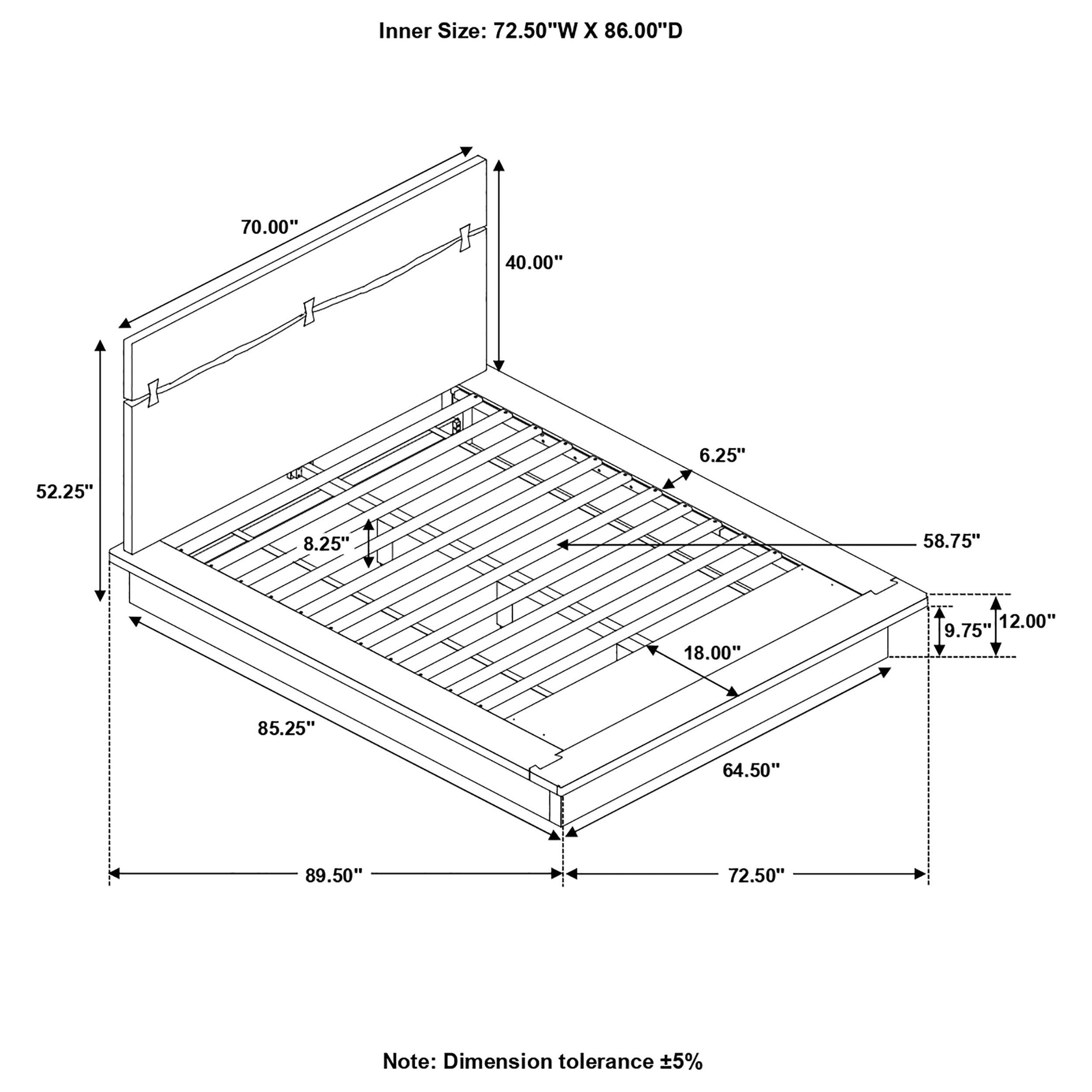 Winslow Aesthetics Bed Smokey Walnut and Coffee Bean