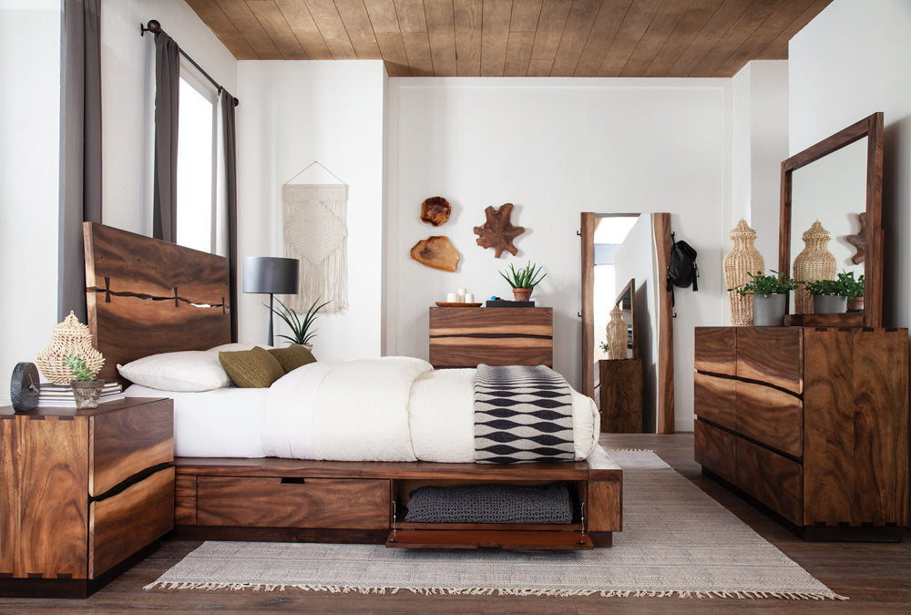 Winslow Aesthetics Bed Smokey Walnut and Coffee Bean