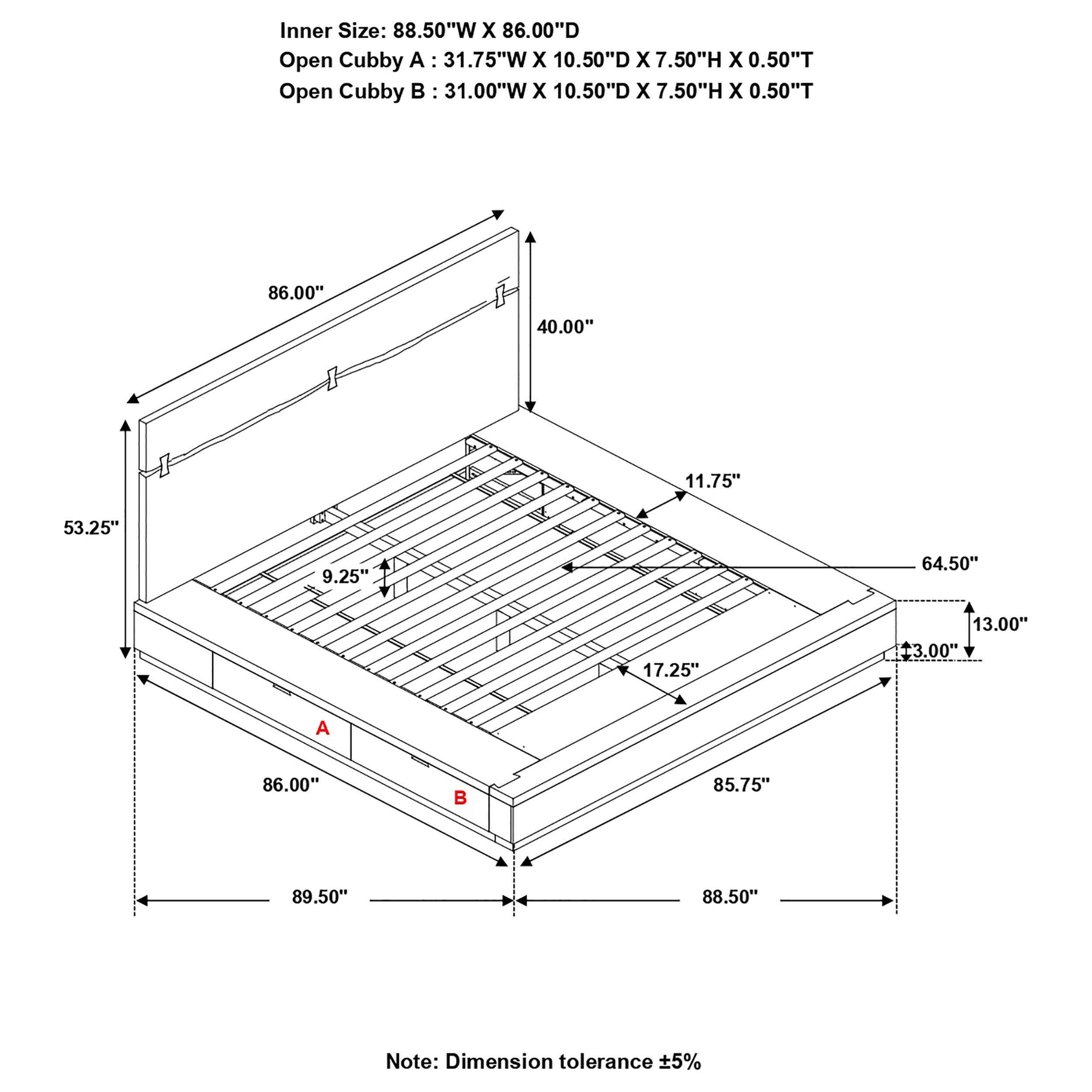 Winslow Aesthetics Bed Smokey Walnut and Coffee Bean