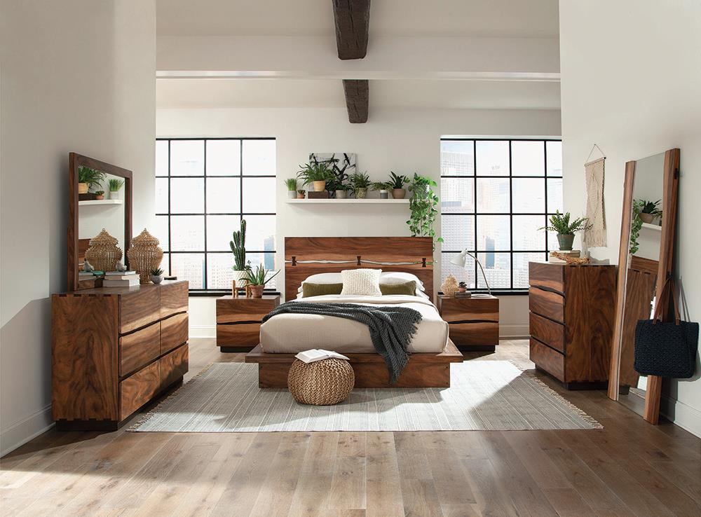 Winslow Aesthetics Bed Smokey Walnut and Coffee Bean Eastern King With Storage