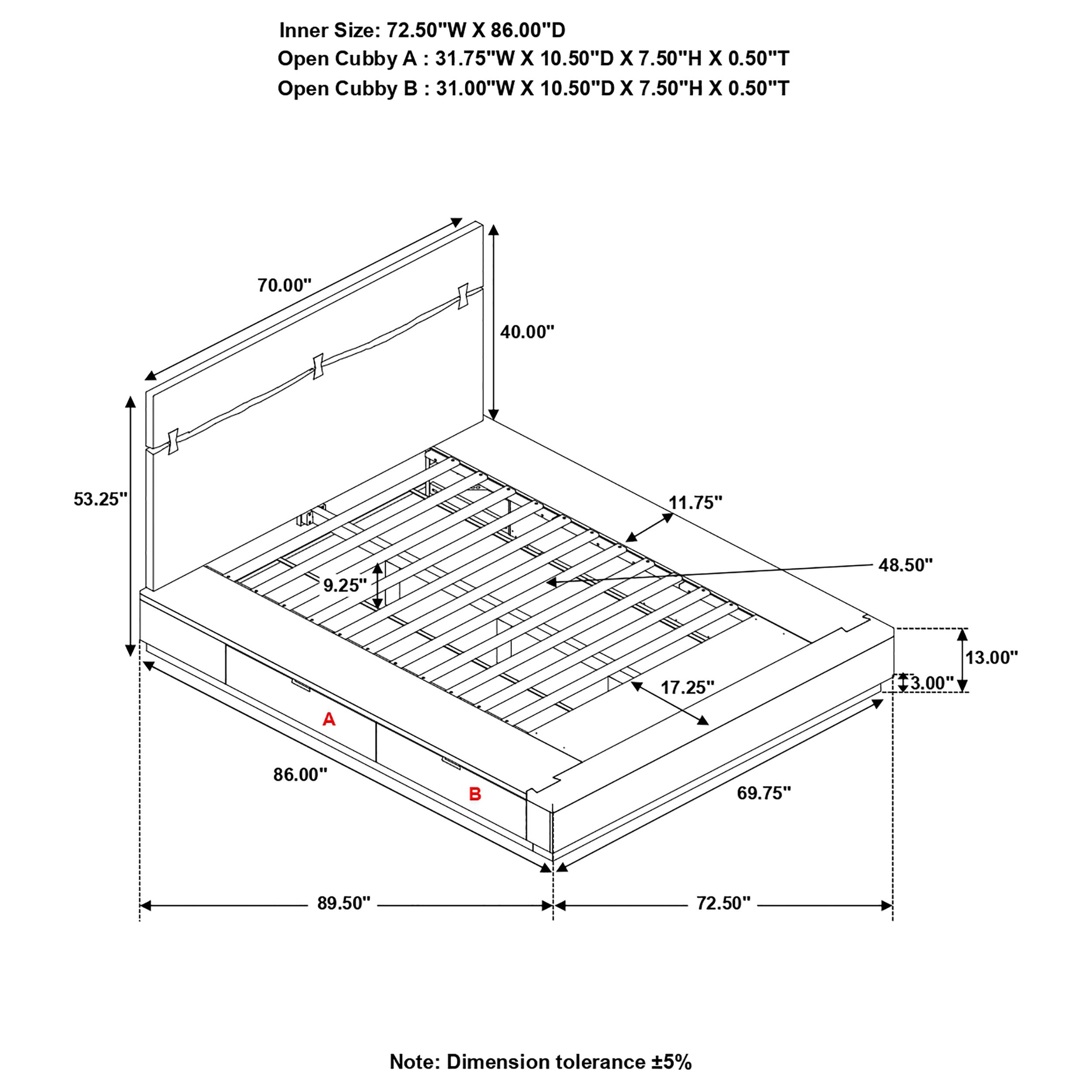 Winslow Aesthetics Bed Smokey Walnut and Coffee Bean