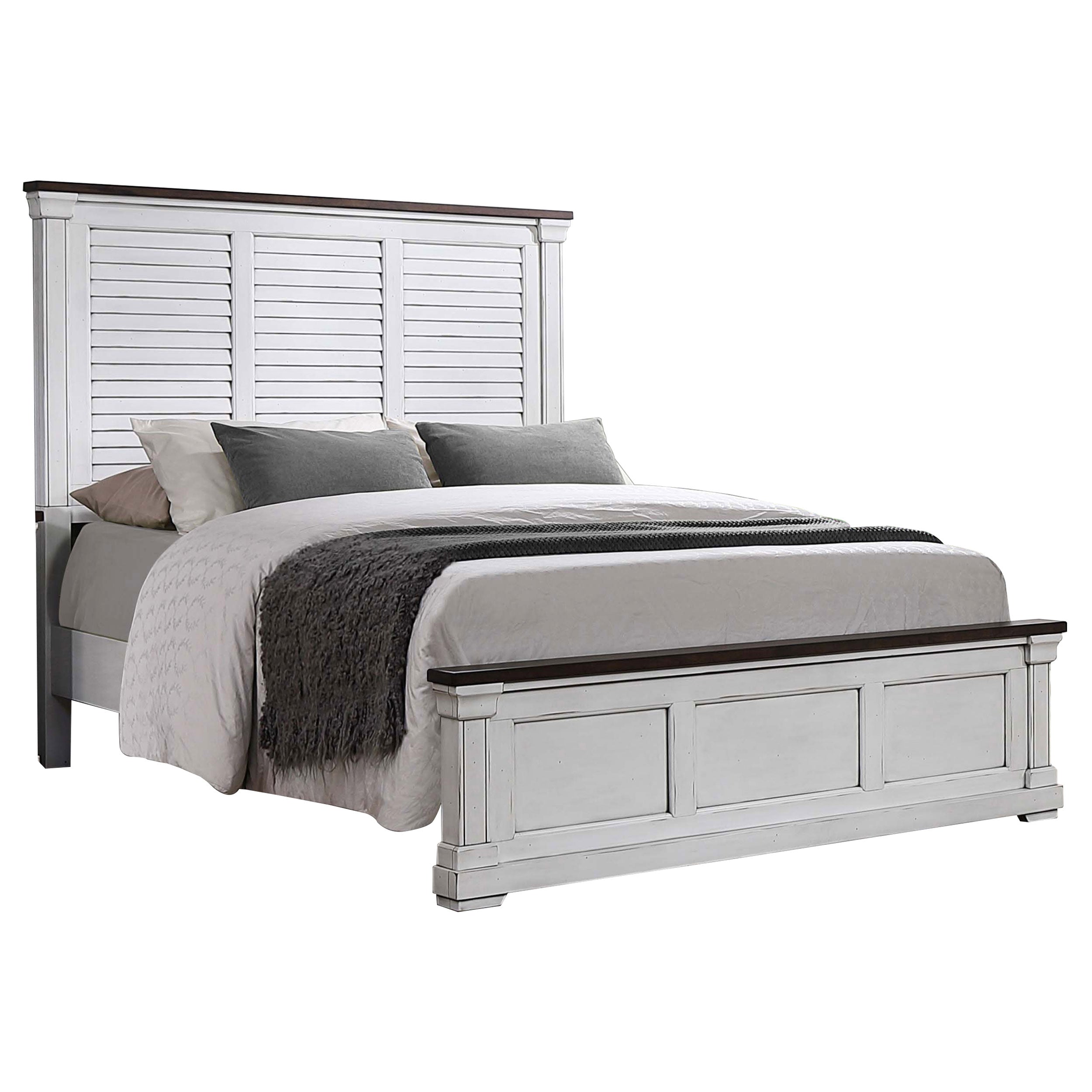 Hillcrest Shutter-Style Panel Bed White Eastern King