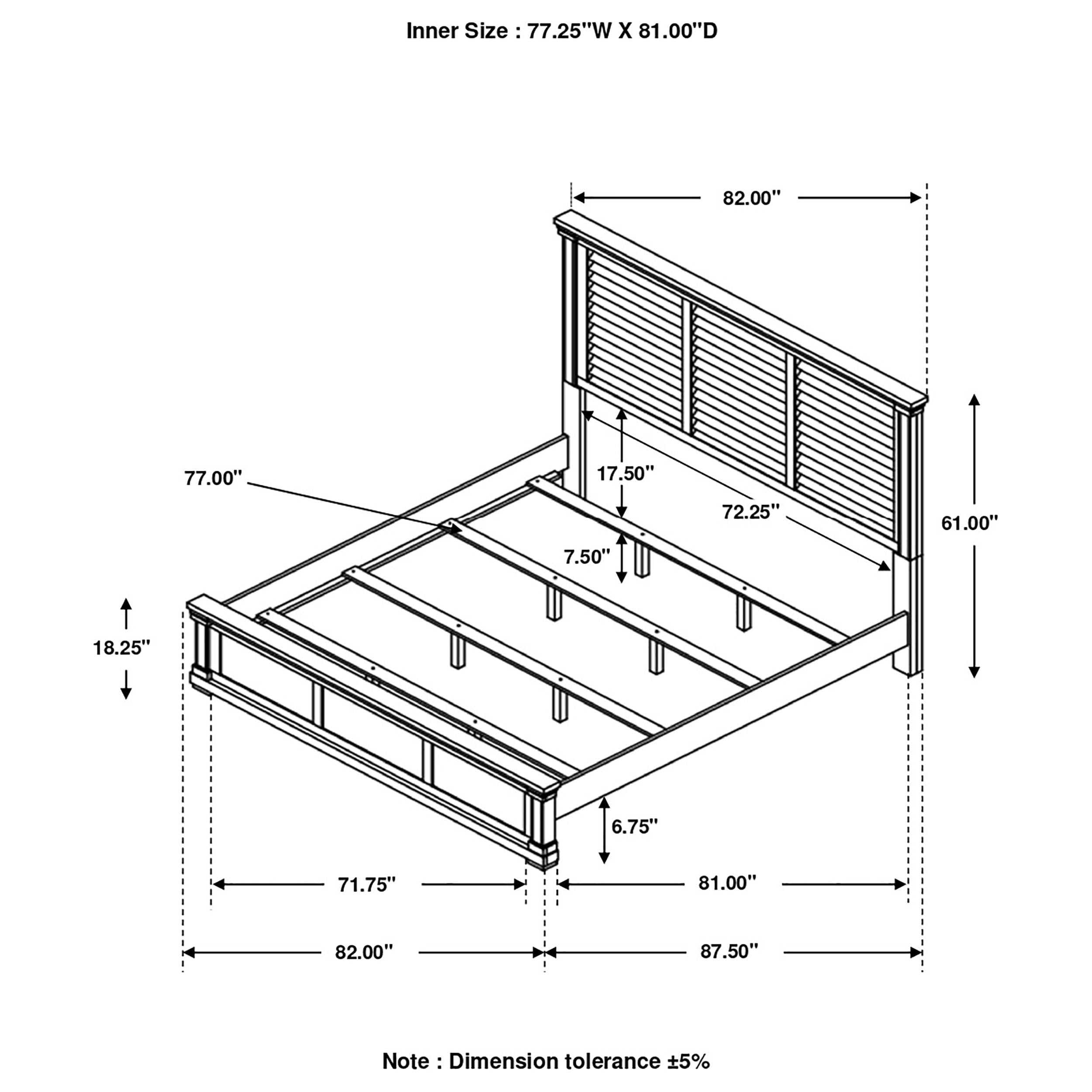 Hillcrest Shutter-Style Panel Bed White