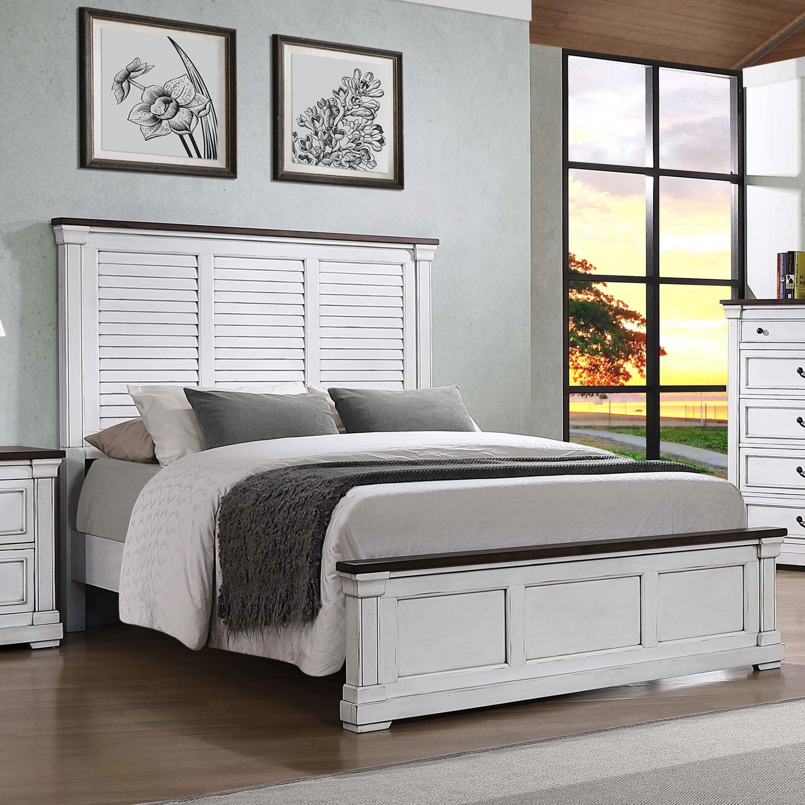 Hillcrest Shutter-Style Panel Bed White