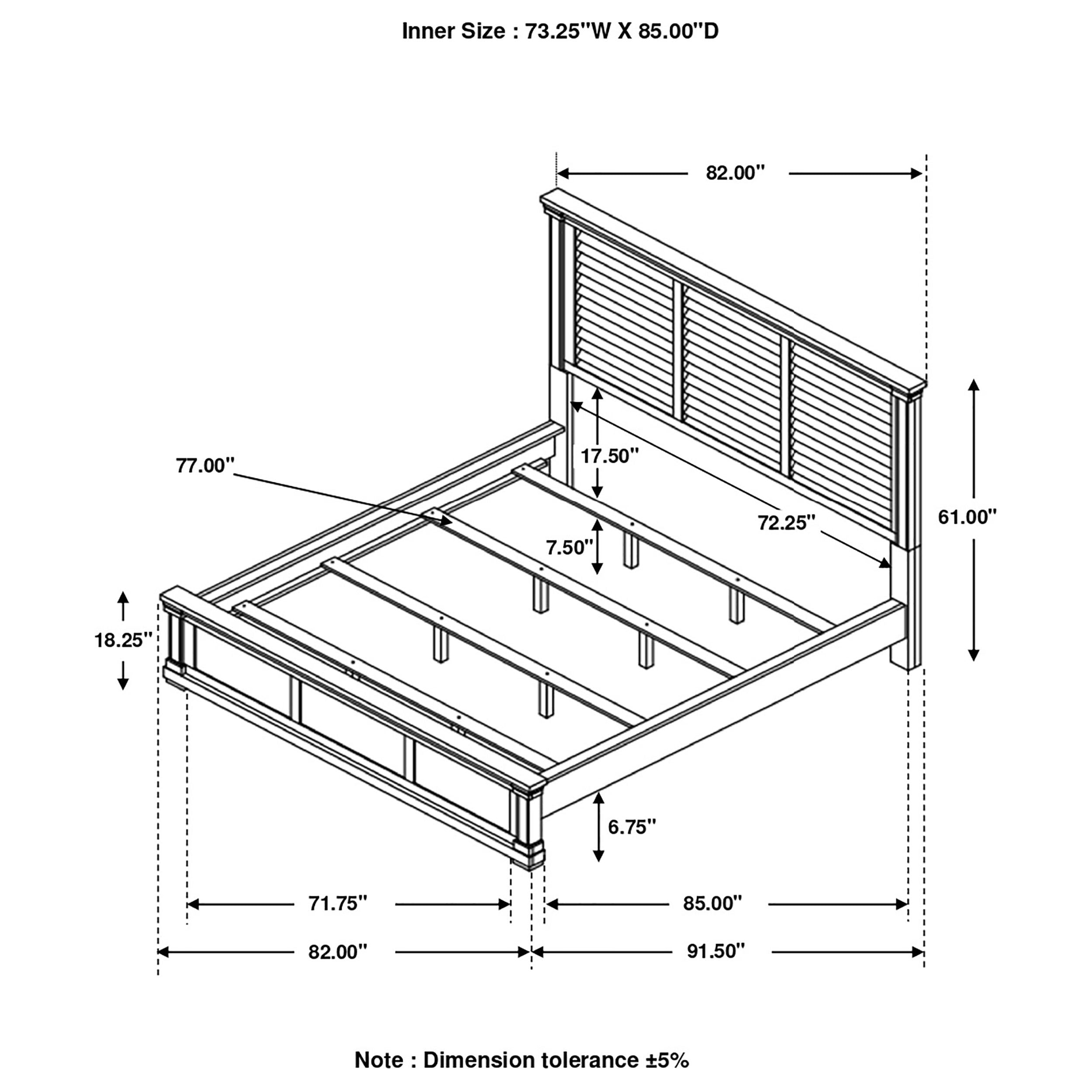 Hillcrest Shutter-Style Panel Bed White