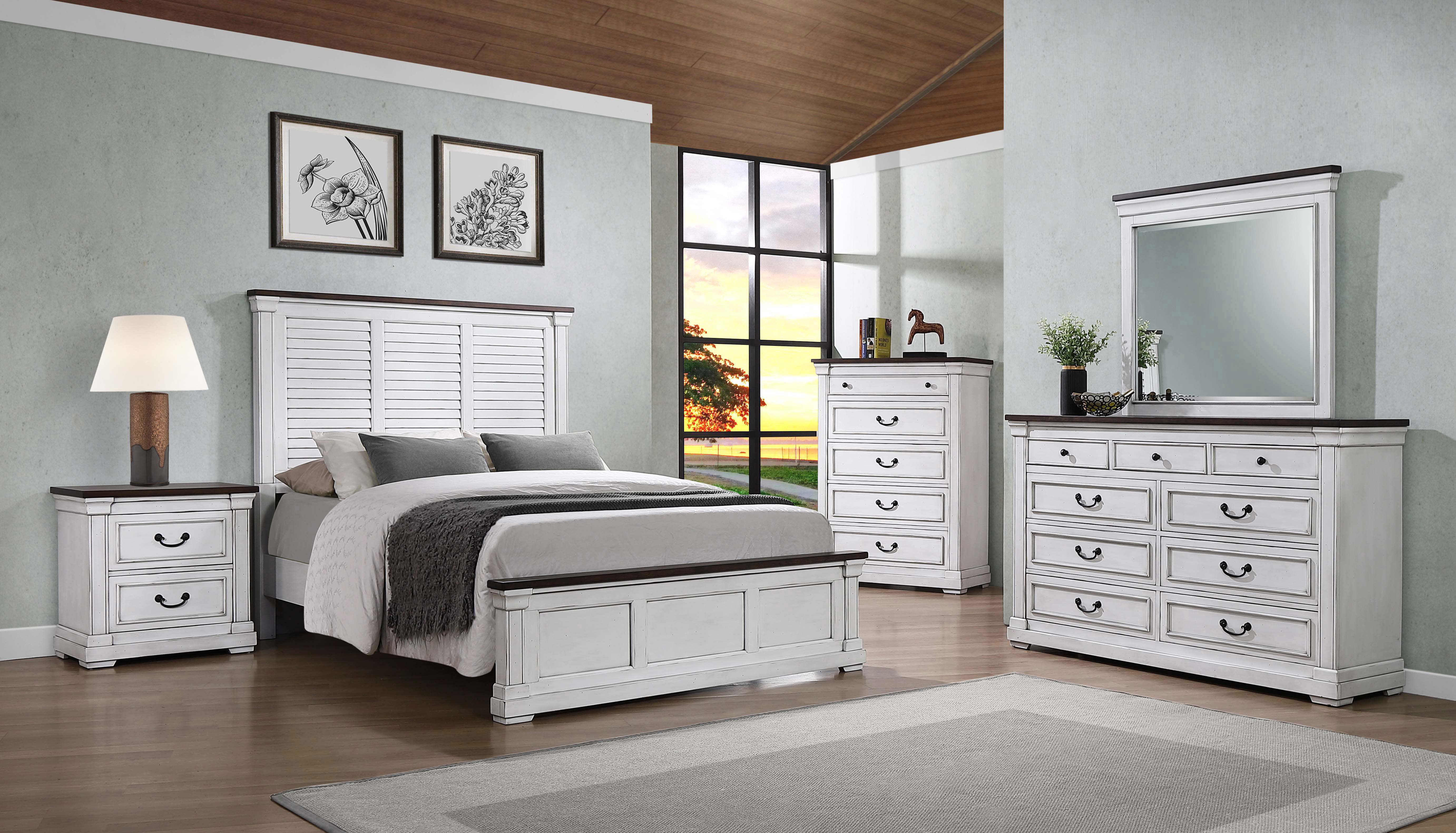 Hillcrest Shutter-Style Panel Bed White