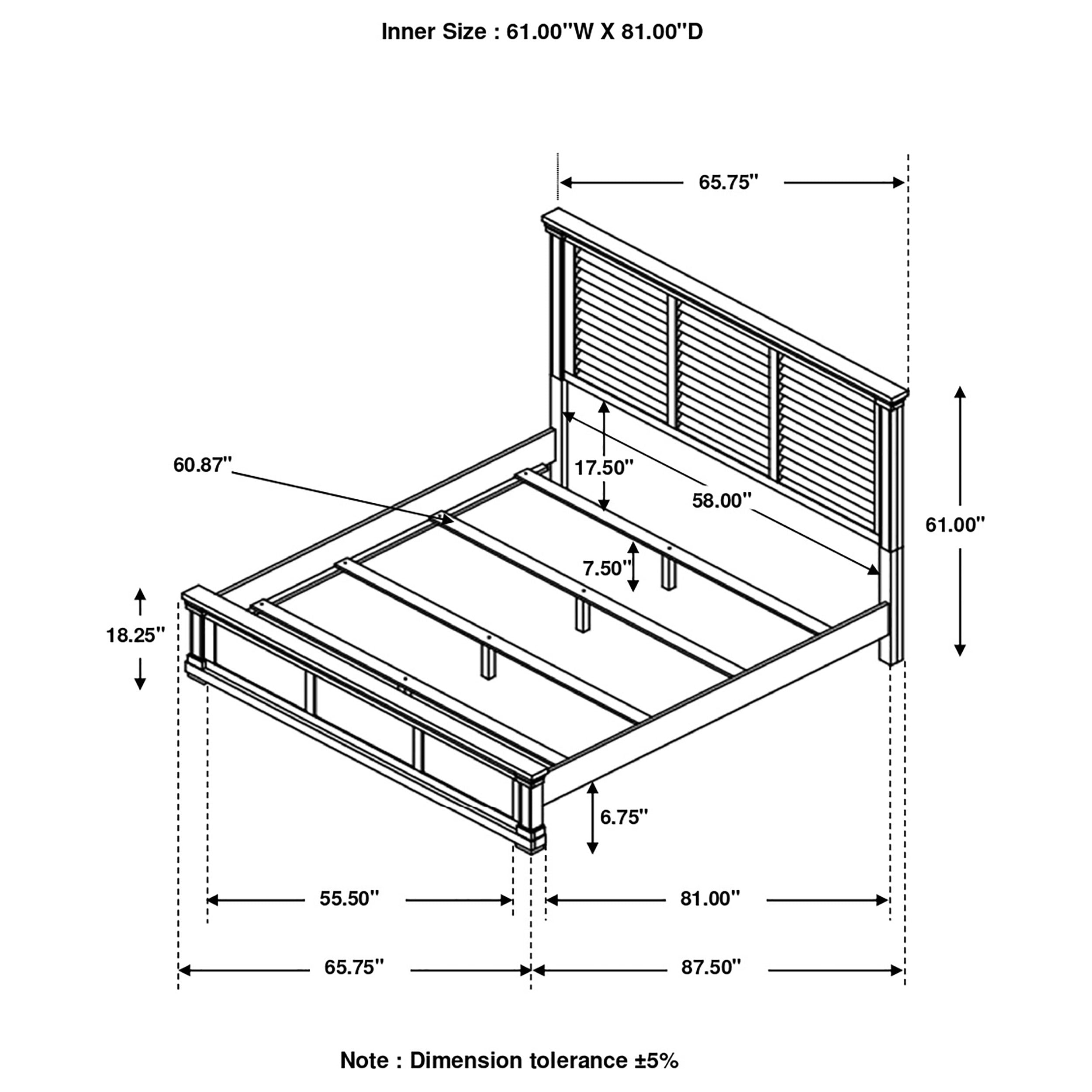 Hillcrest Shutter-Style Panel Bed White