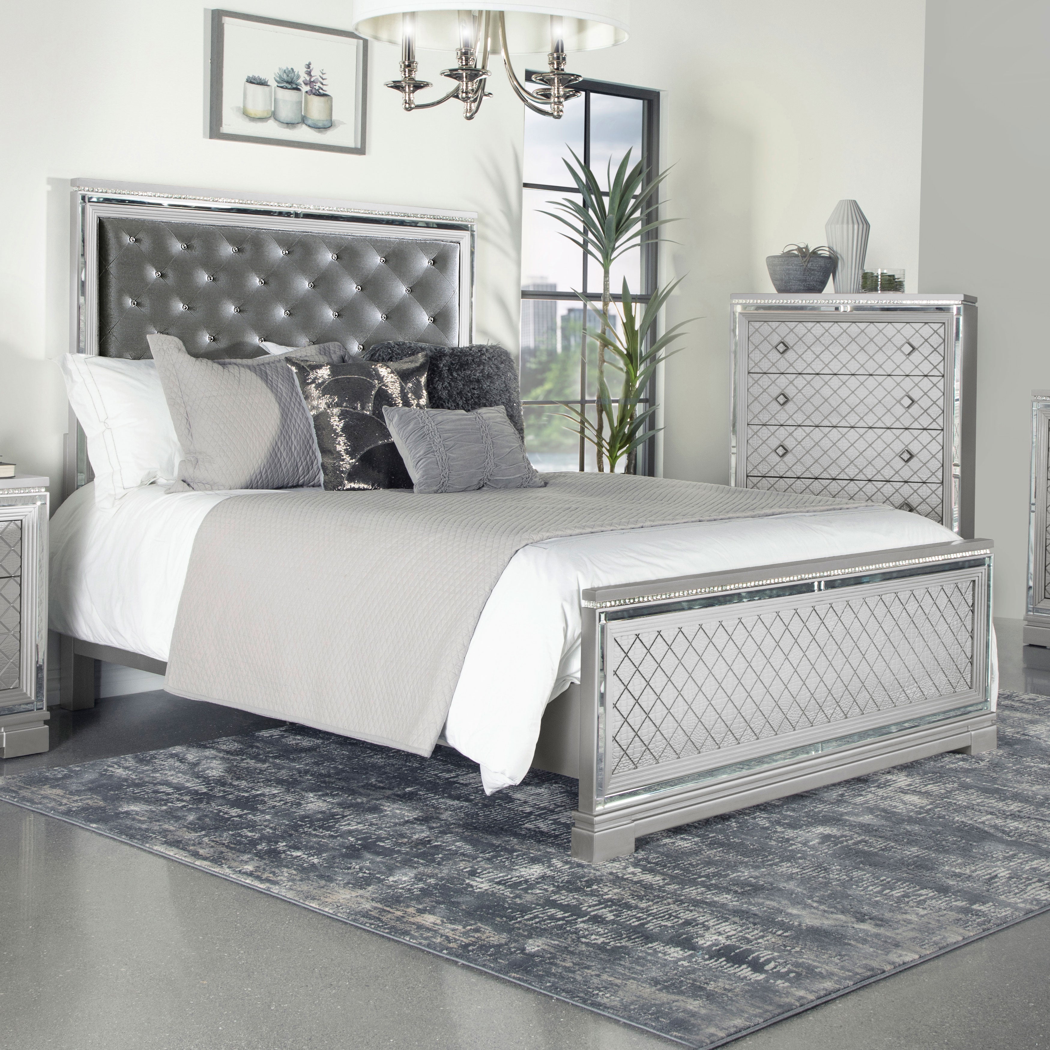 Eleanor Eleanor Collection Upholstered Tufted Bed