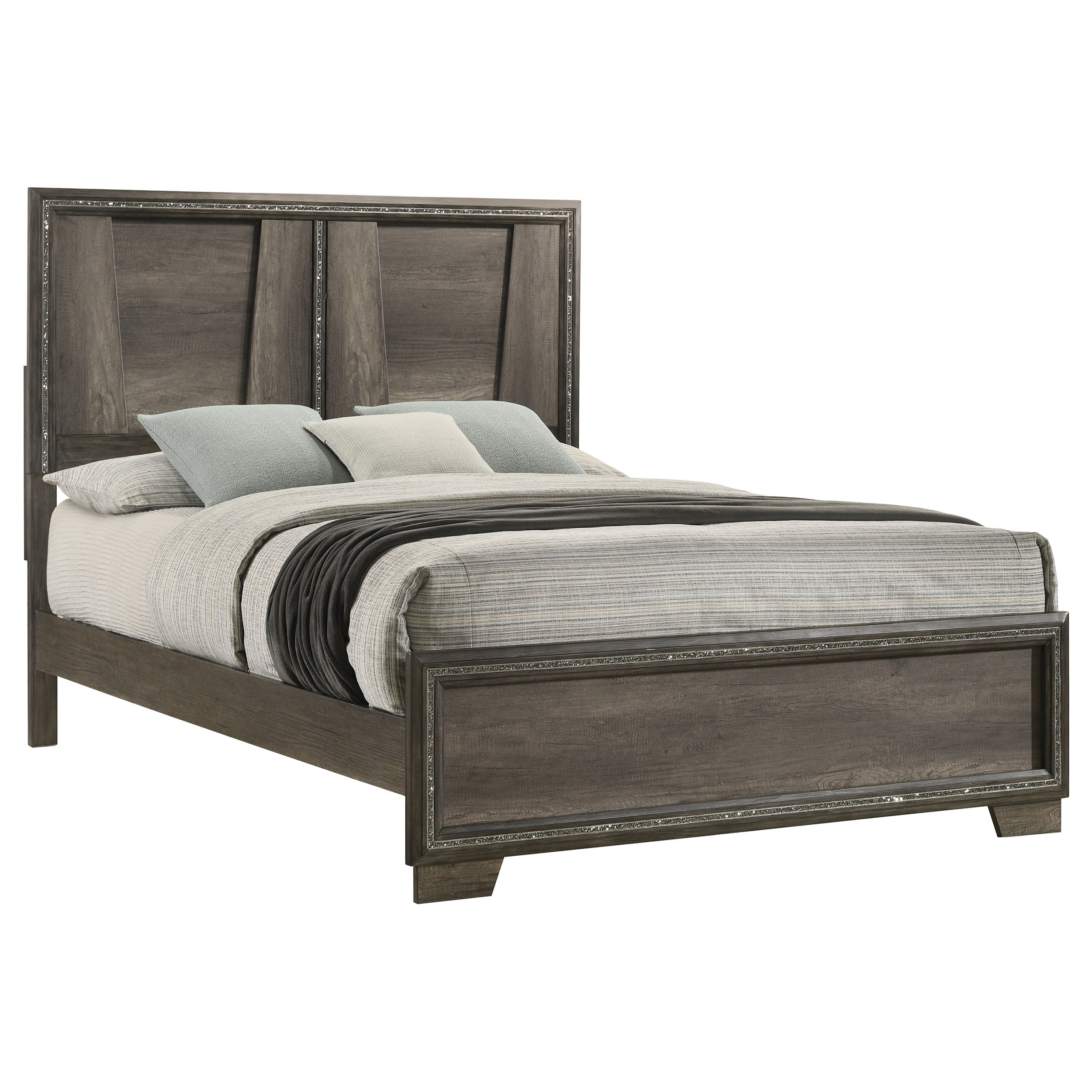 Janine Contemporary Panel Bed Grey Eastern King