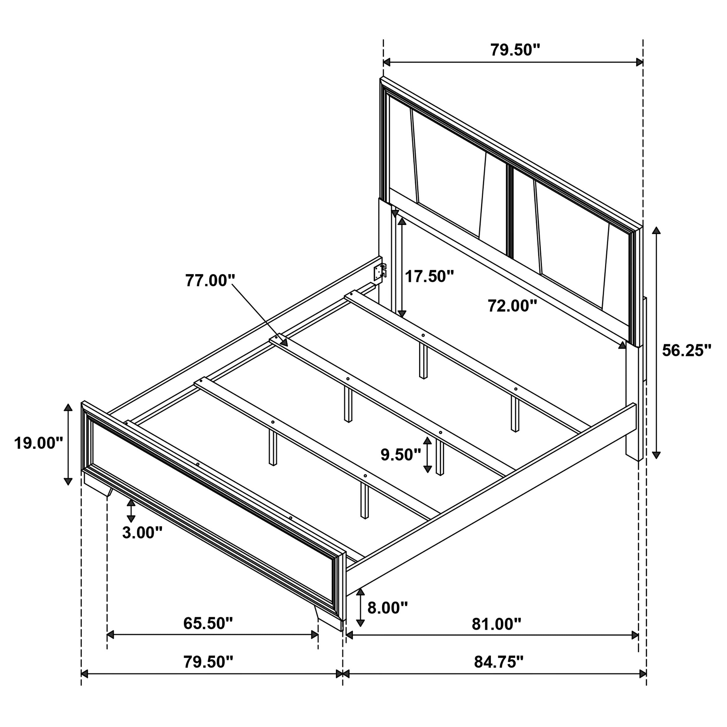 Janine Contemporary Panel Bed Grey