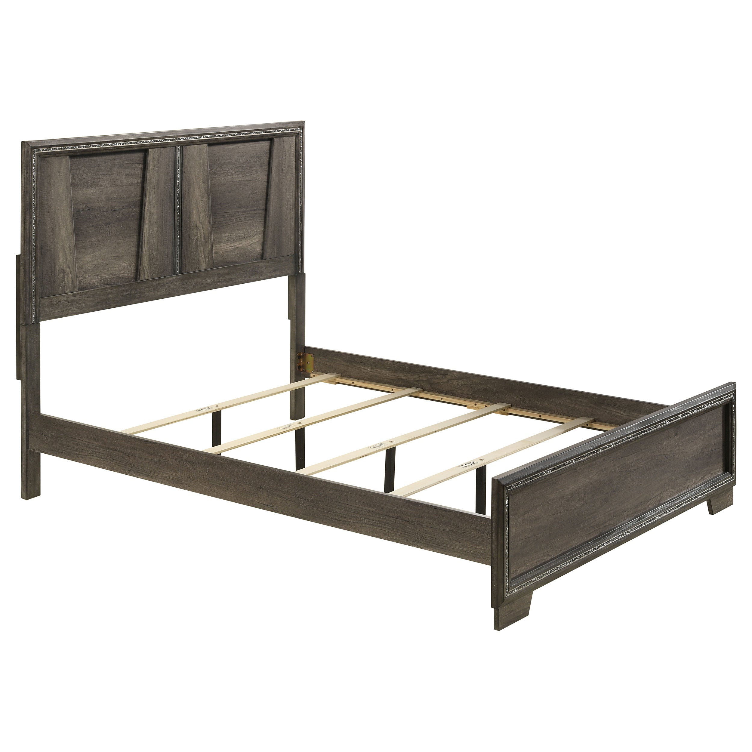 Janine Contemporary Panel Bed Grey