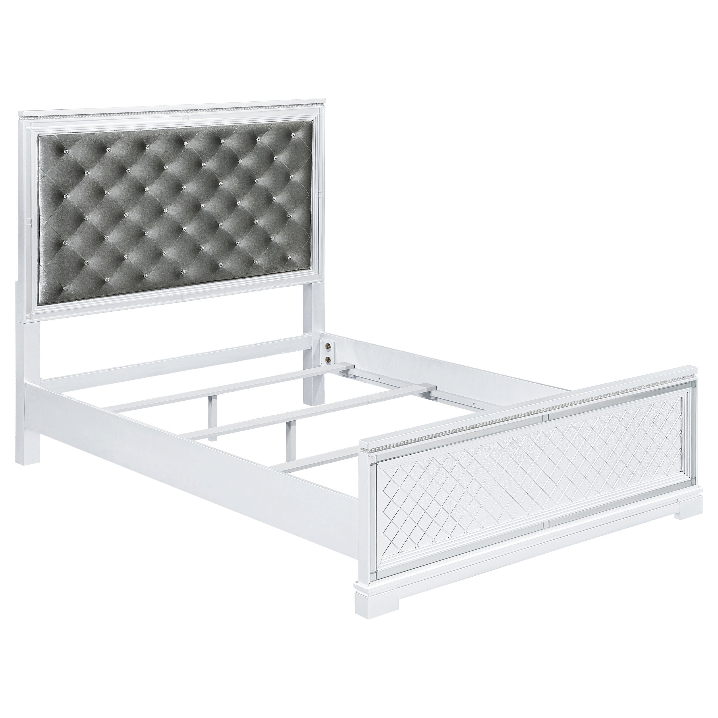 Eleanor Eleanor Collection Upholstered Tufted Bed Eastern King White