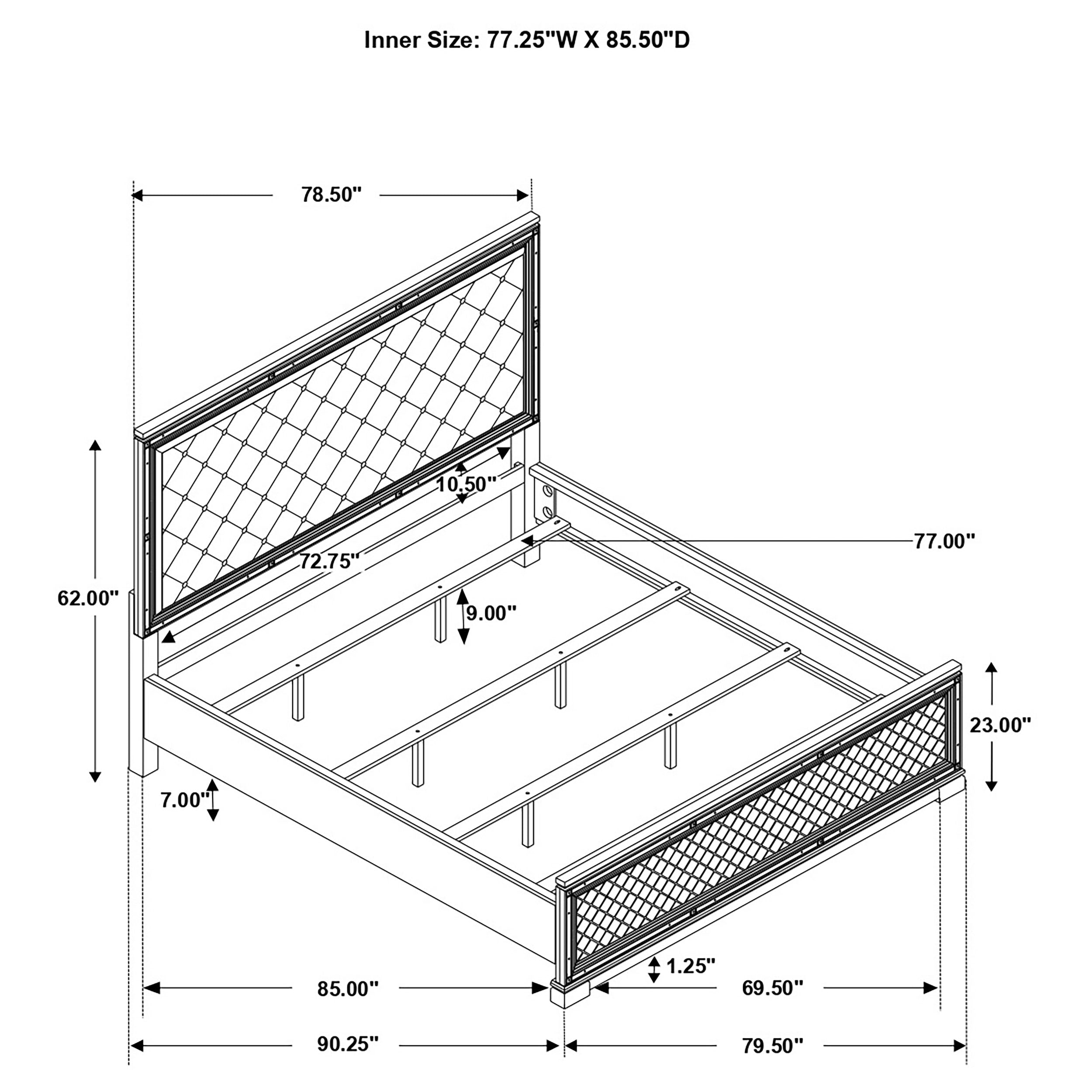 Eleanor Eleanor Collection Upholstered Tufted Bed