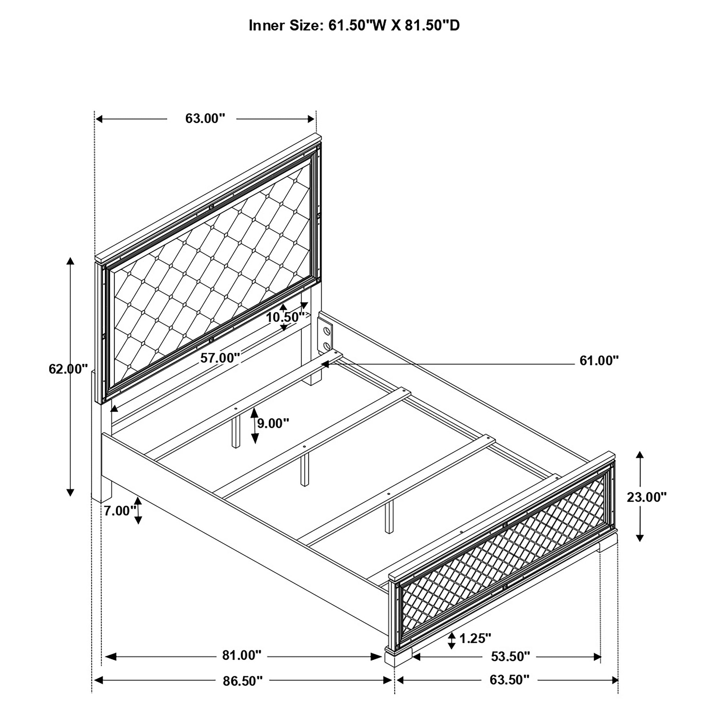 Eleanor Eleanor Collection Upholstered Tufted Bed