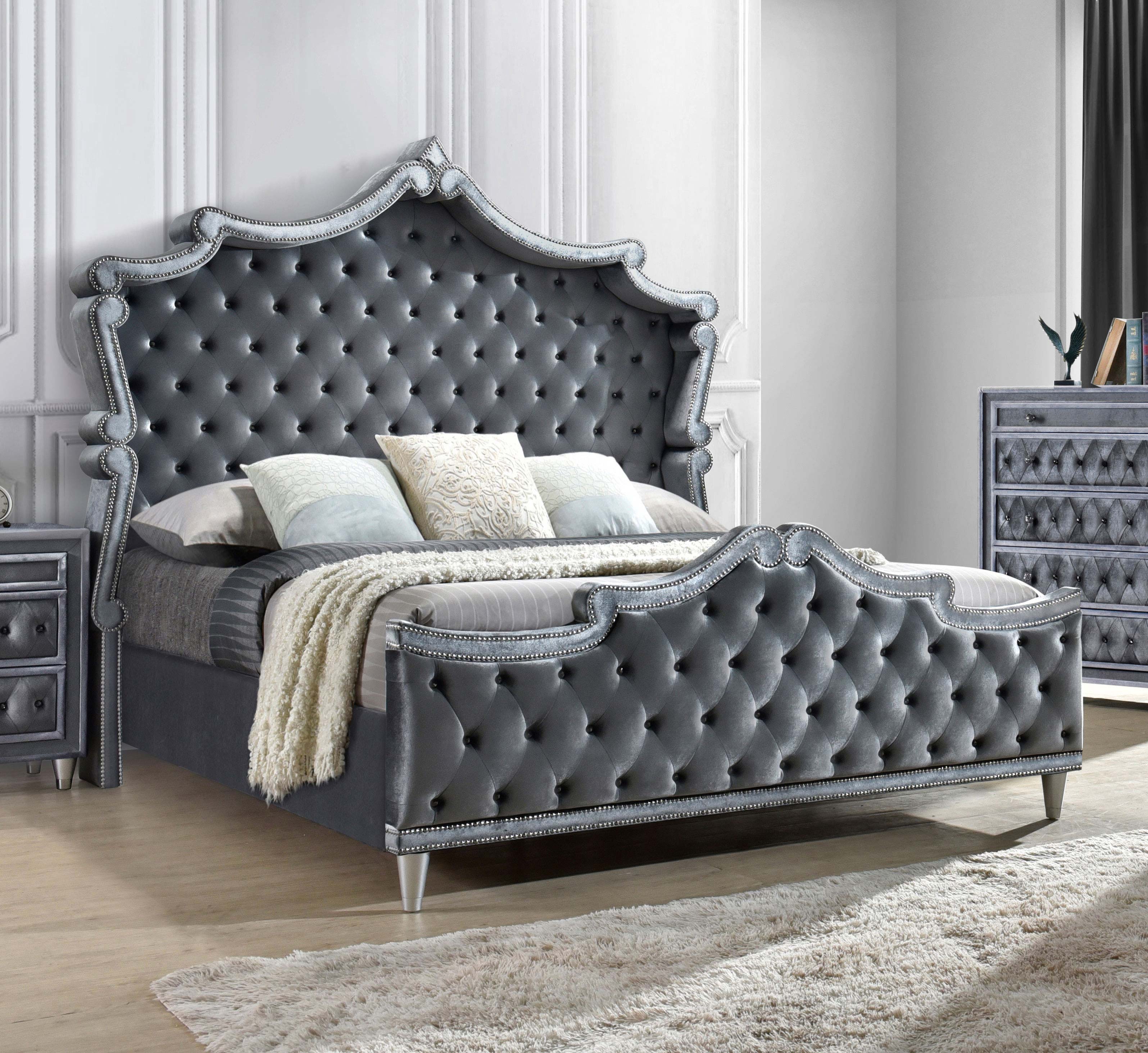 Antonella Gorgeous Glam Upholstered Tufted Bed