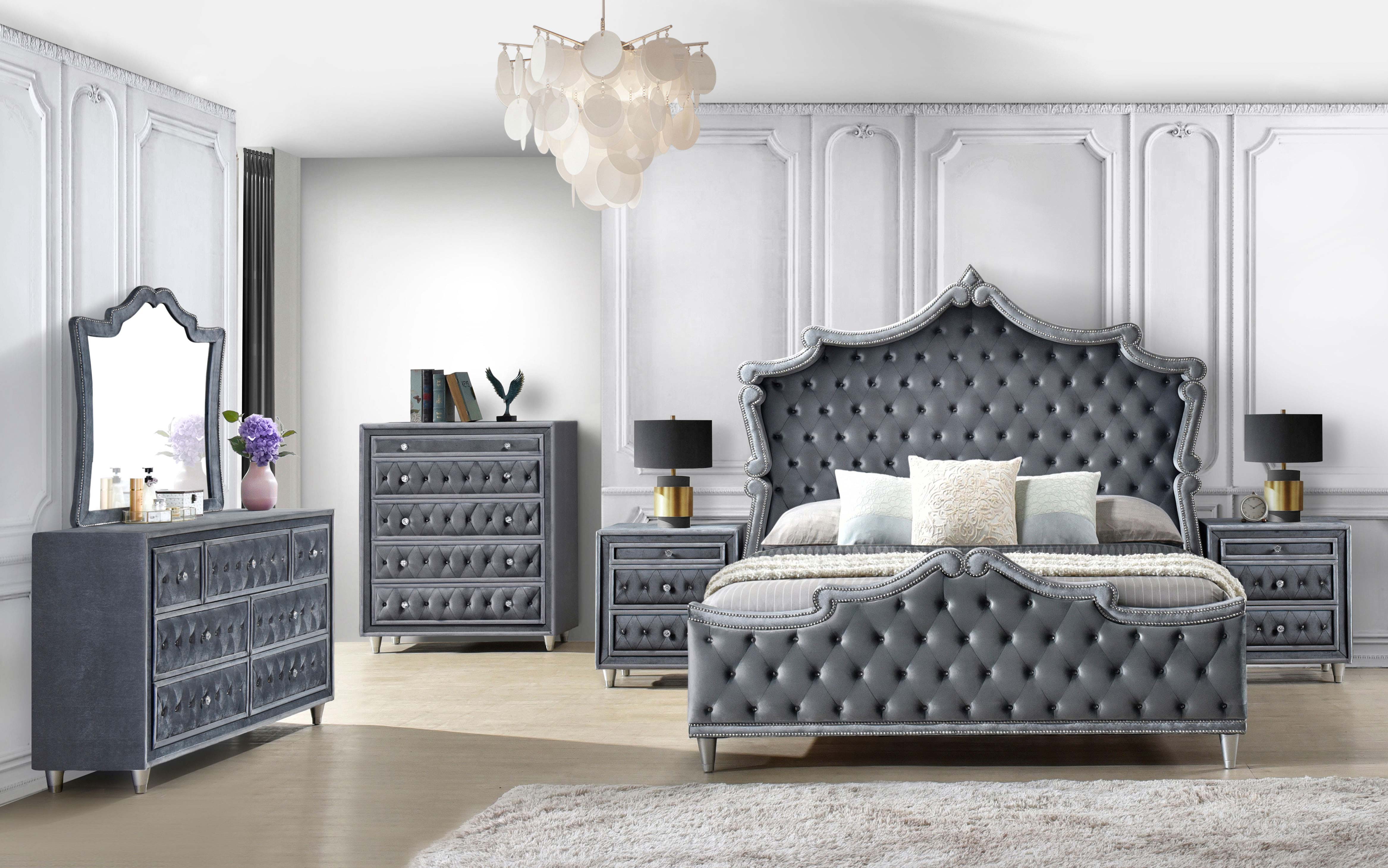 Antonella Gorgeous Glam Upholstered Tufted Bed