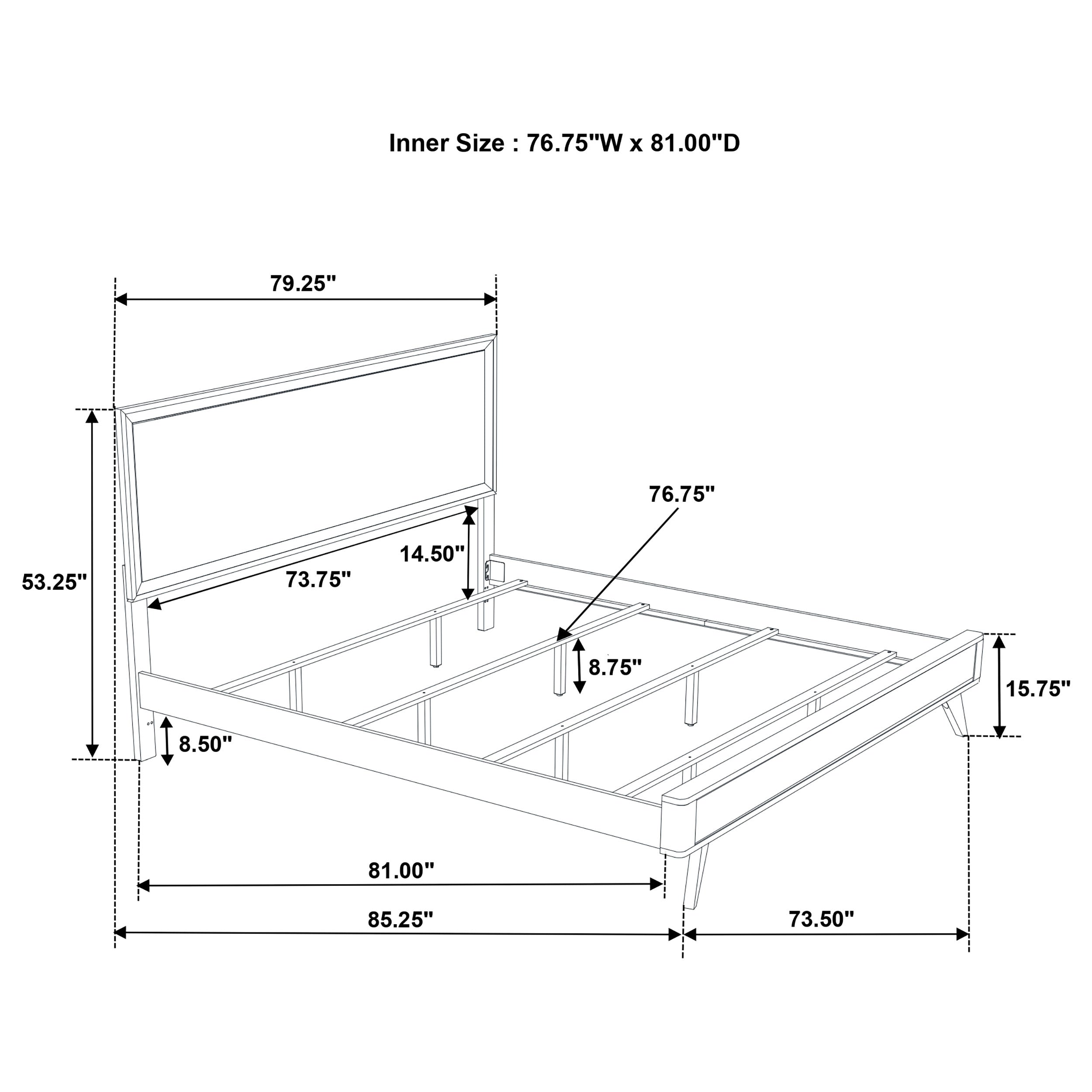 Janelle Wave-Effect Design Panel Bed White