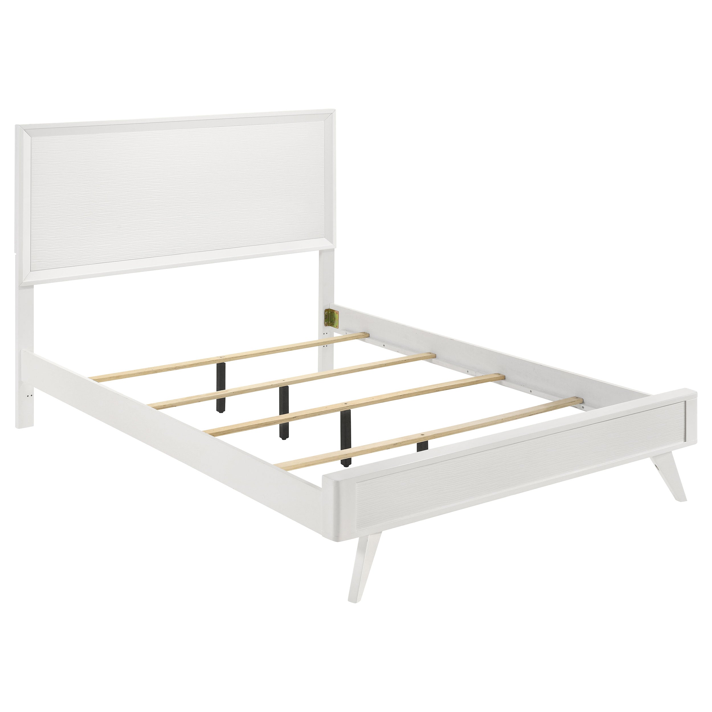 Janelle Wave-Effect Design Panel Bed White California King