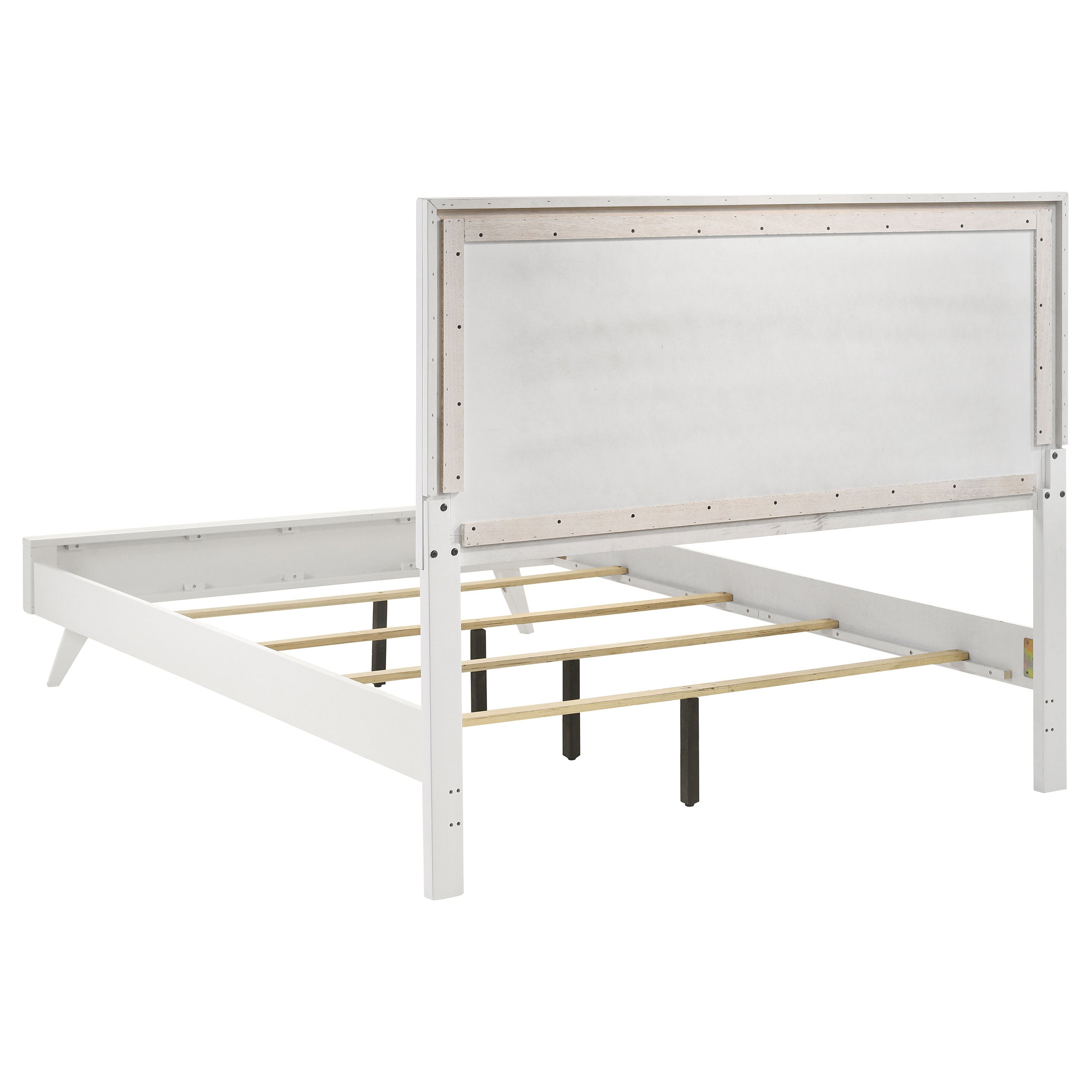 Janelle Wave-Effect Design Panel Bed White