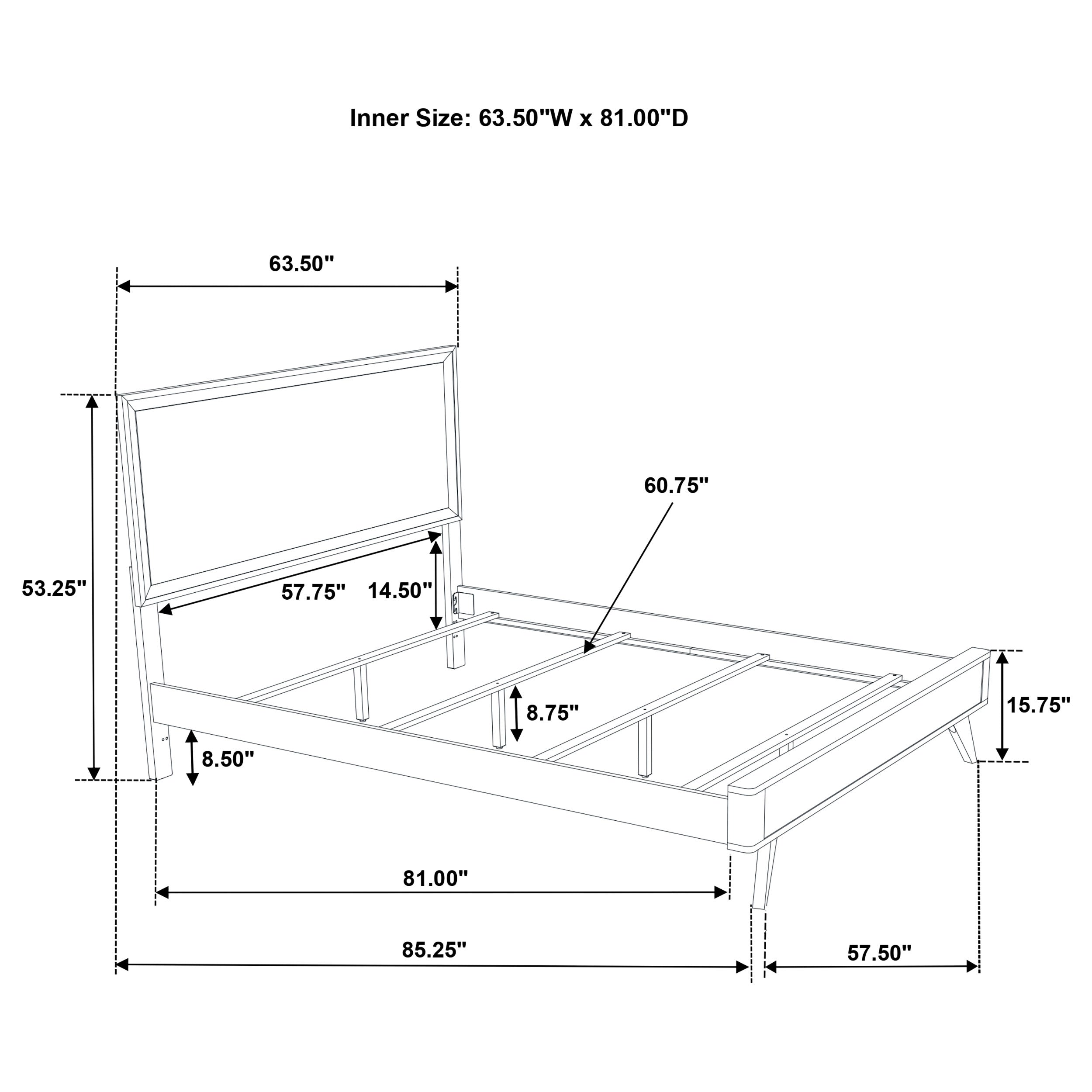 Janelle Wave-Effect Design Panel Bed White