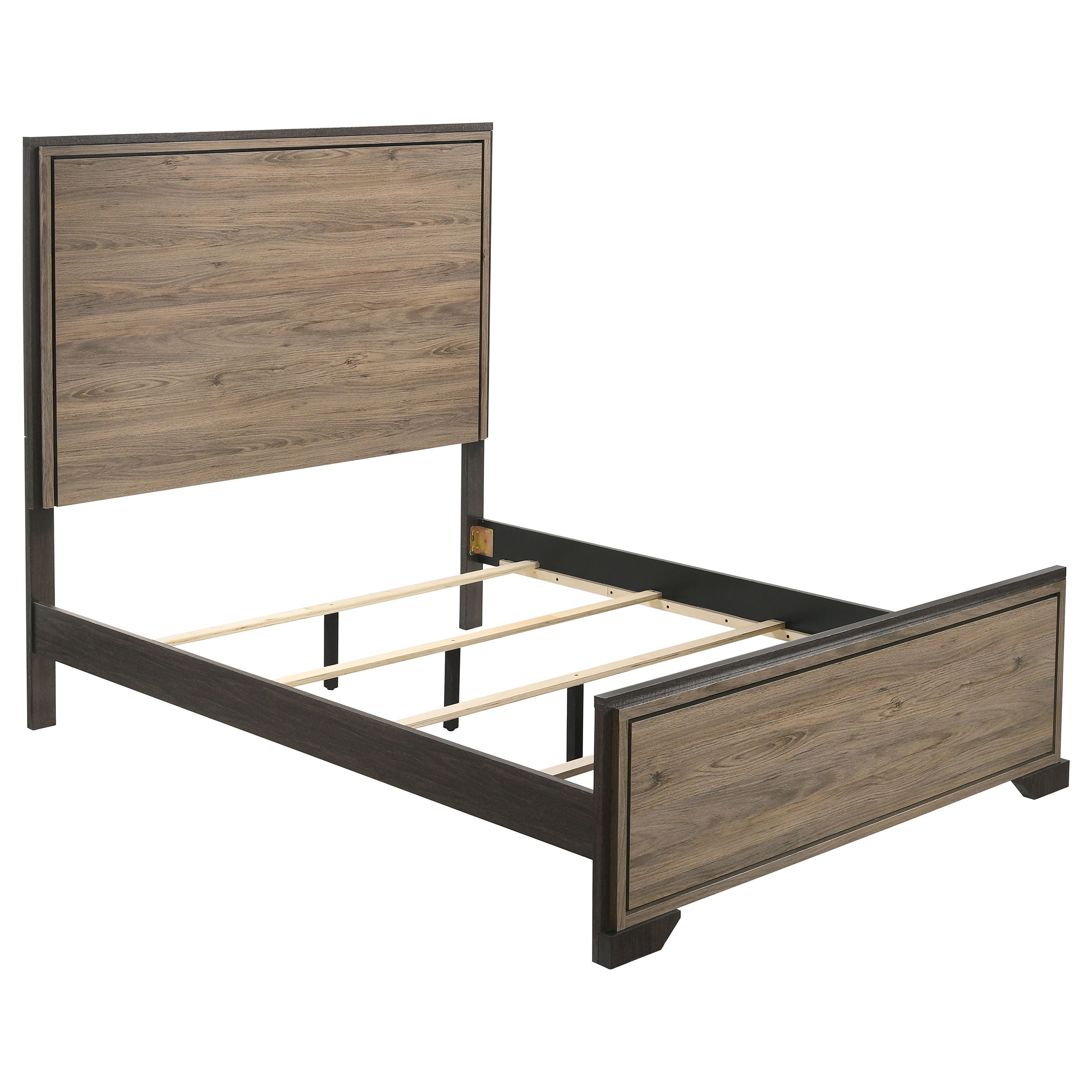 Baker Charming, Contemporary Platform Panel Bed Brown and Light Taupe Eastern King