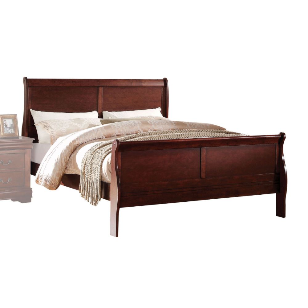 Corman Wooden Slatted Headboard Bed Eastern King Cherry