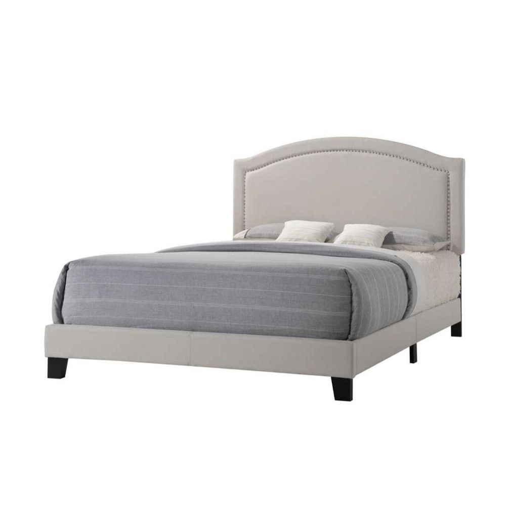 Kendan The Garresso Modern Designed Bed Queen Fog Fabric Without Panel