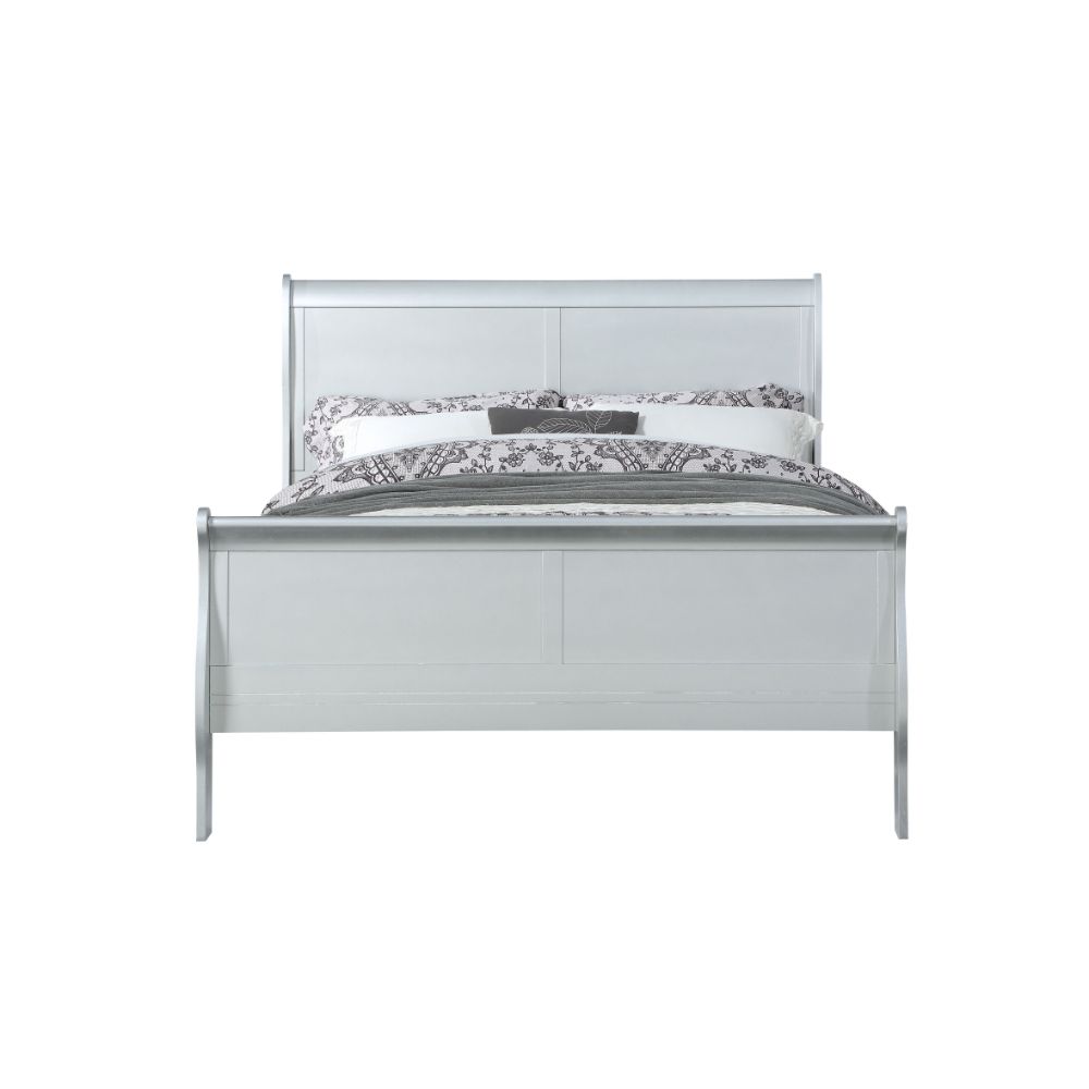 Kearyn Louis Phillipe Bedroom Collection Bed Queen Platinum Finish Without Platform