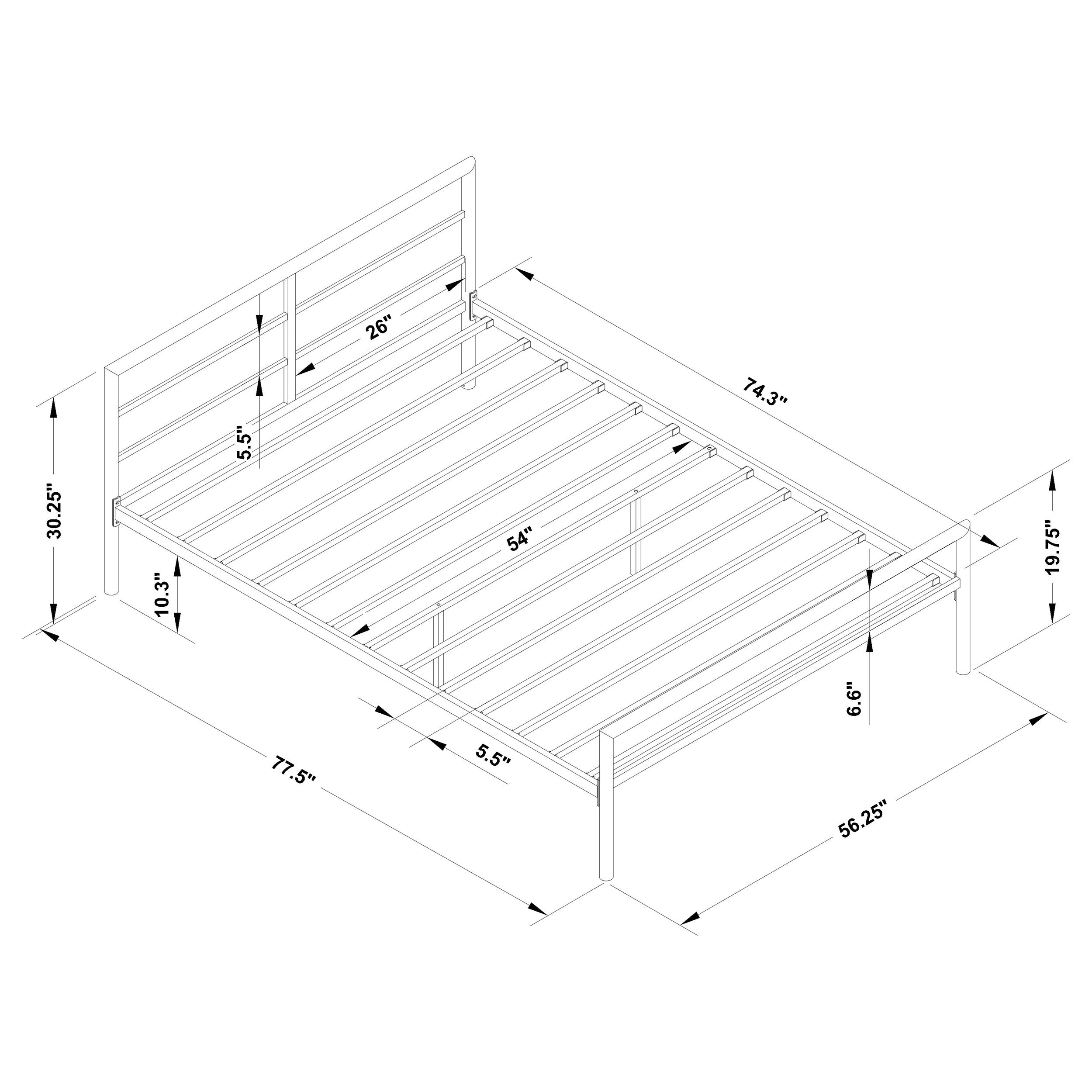 Fisher Contemporary Design Metal Bed Gunmetal