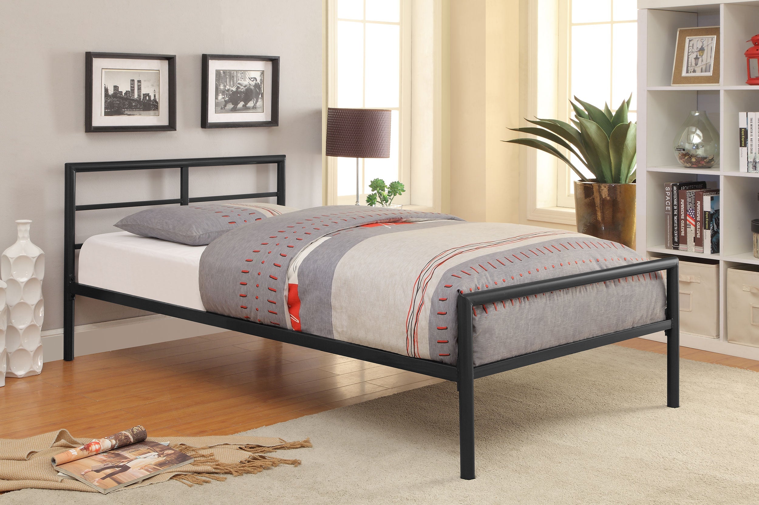 Fisher Contemporary Design Metal Bed Gunmetal